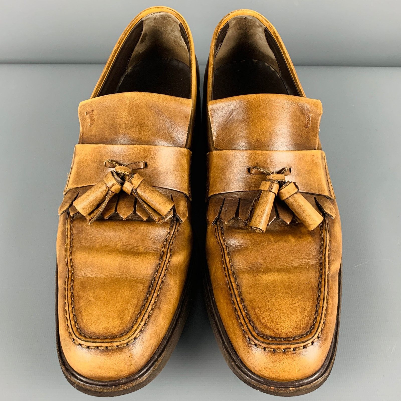Tod's TOD'S Size 8 Brown Distressed Leather Tassels Loafers Size US 8 / EU 41 - 4 Thumbnail