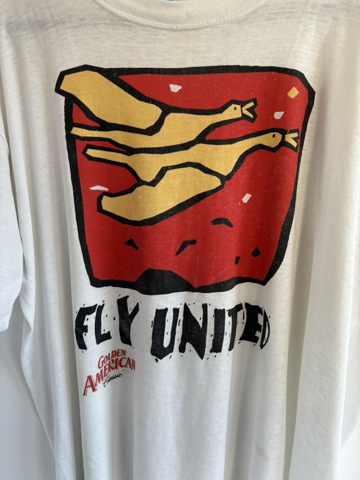Golden Goose Vintage Distressed Fly United Golden American Goose Tee Size US XL / EU 56 / 4 - 7 Thumbnail