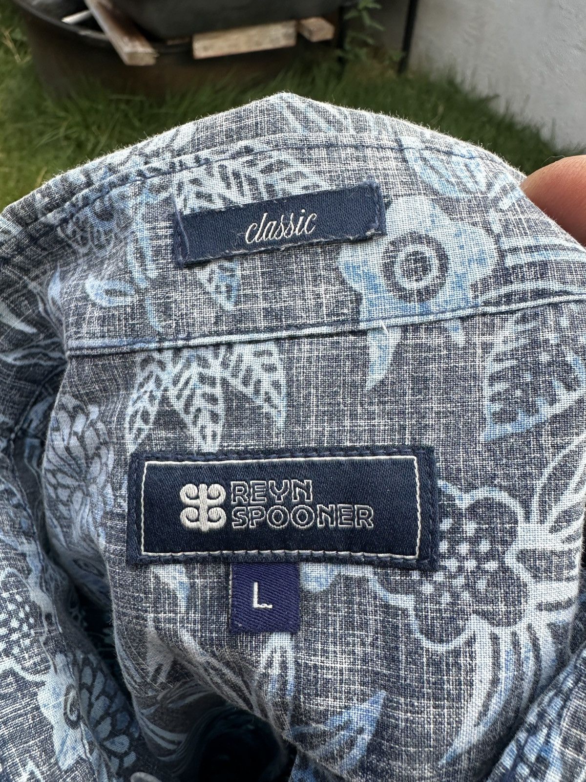 Reyn Spooner PreOwned Reyn Spooner Classic Blue Hawaiian Shirt Men's L Size US L / EU 52-54 / 3 - 4 Thumbnail