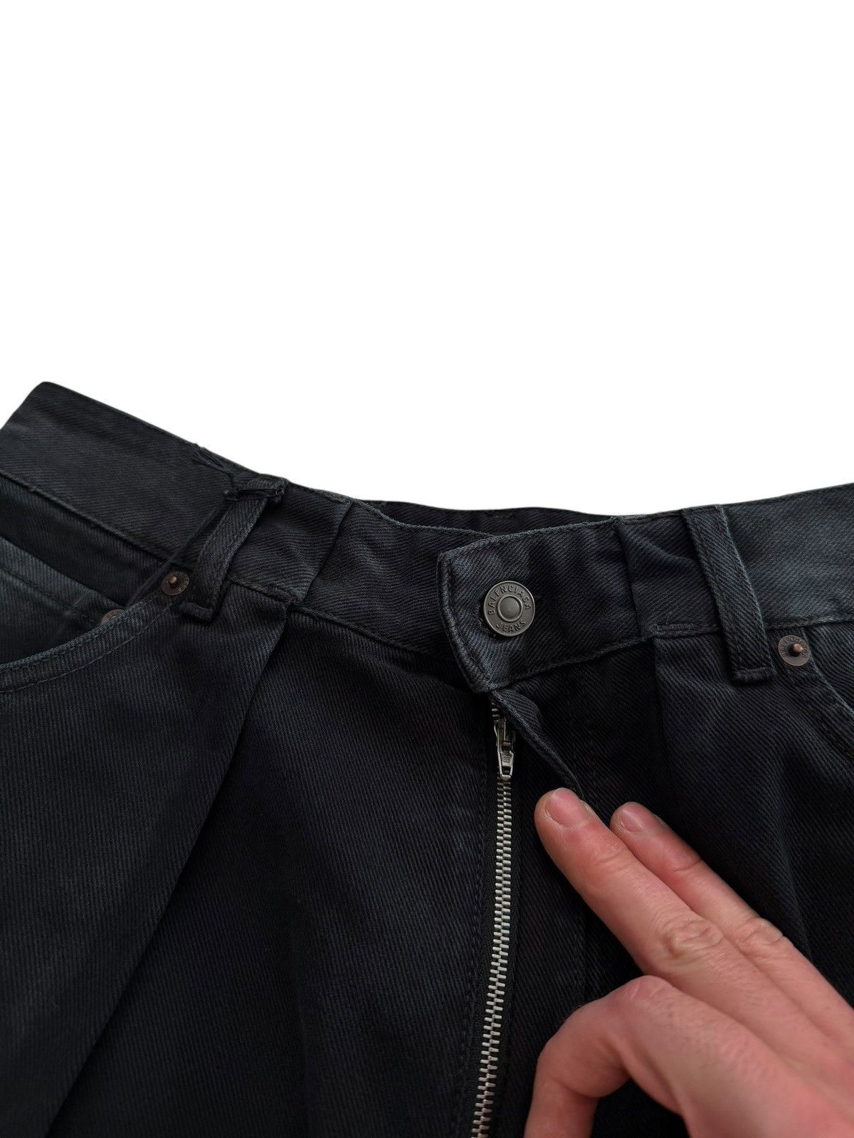 Balenciaga 2023 Soft Black Left Hand Sun Bleached Denim Size US 32 / EU 48 - 4 Thumbnail