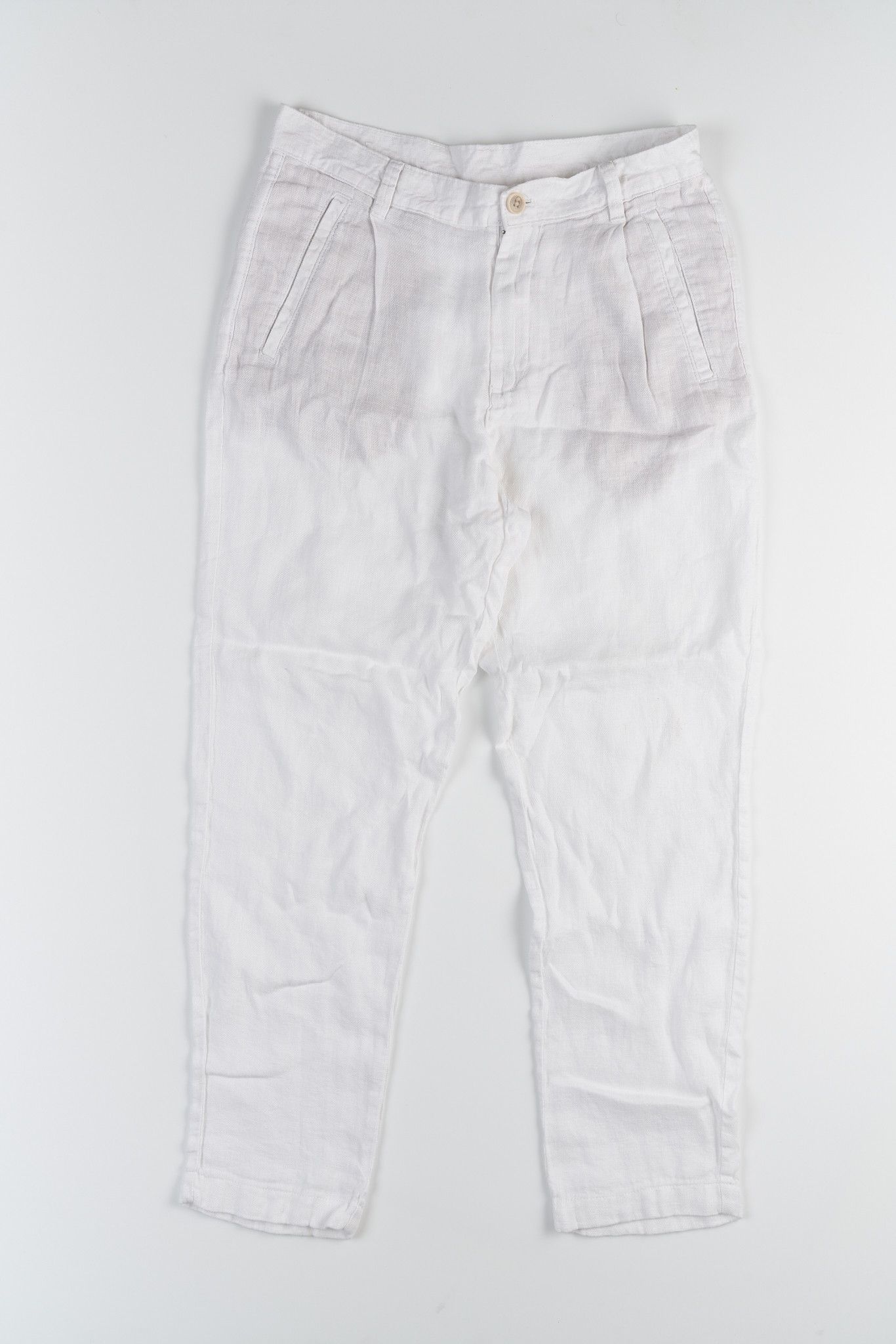 Zara ZARA 100% LINEN WHITE PANTS US:29 Size US 29 - 1 Thumbnail