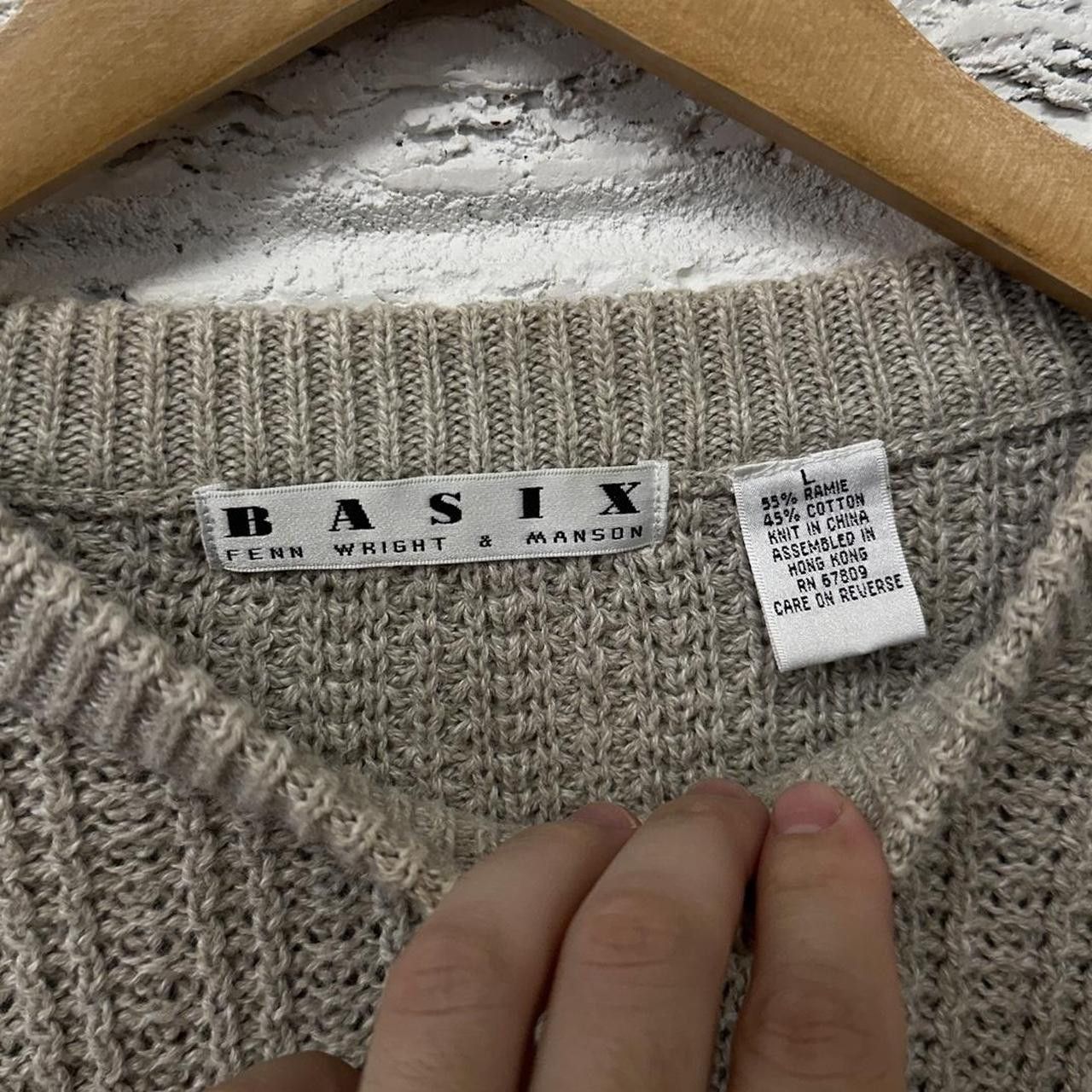 Vintage Vintage Basix Cable Knit Beige Sweater Large Size US L / EU 52-54 / 3 - 4 Thumbnail