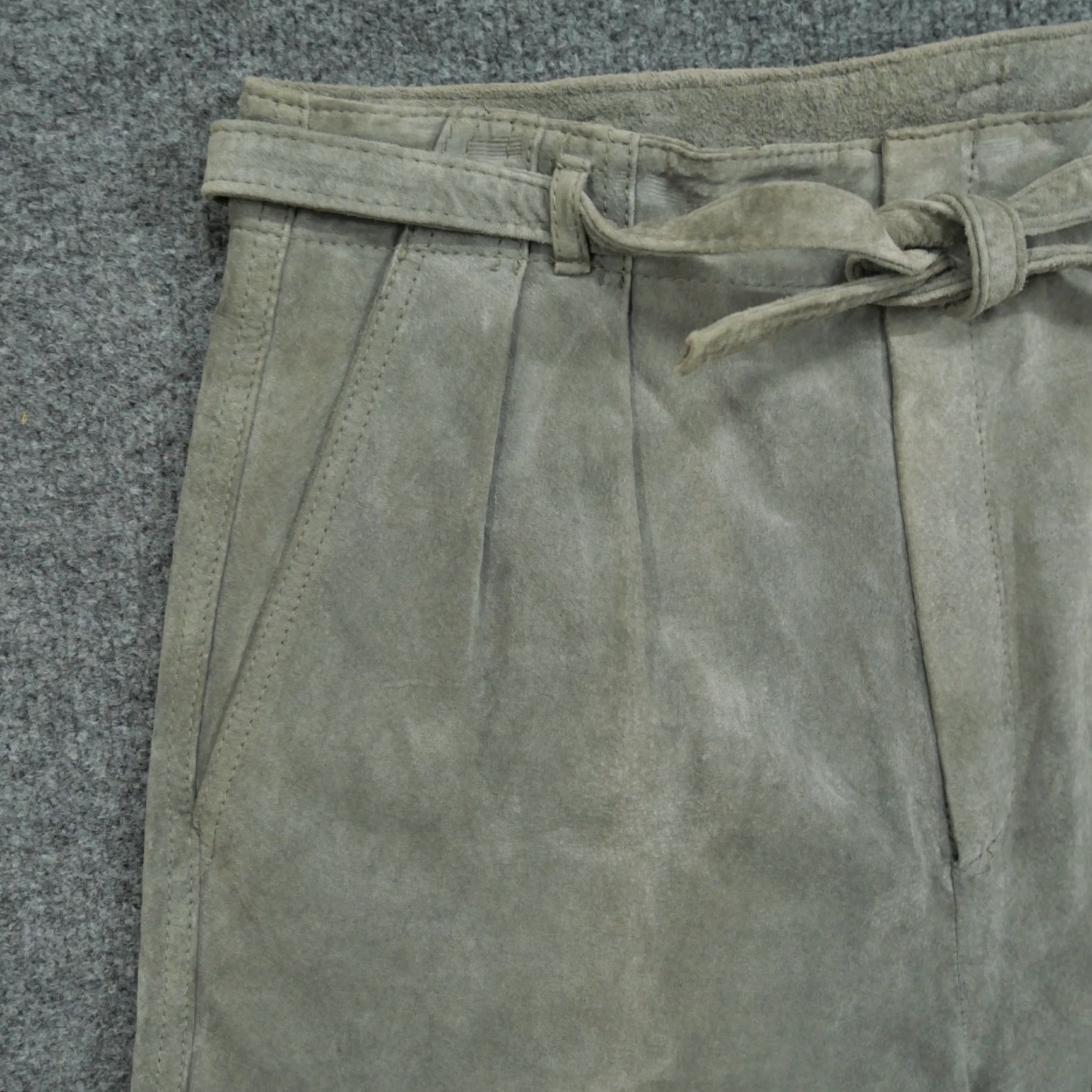Ben Sherman VINTAGE Bermans Pants Womens 8 26x32 Grey Suede Leather Western 60s Size 30" / US 8 / IT 44 - 3 Thumbnail