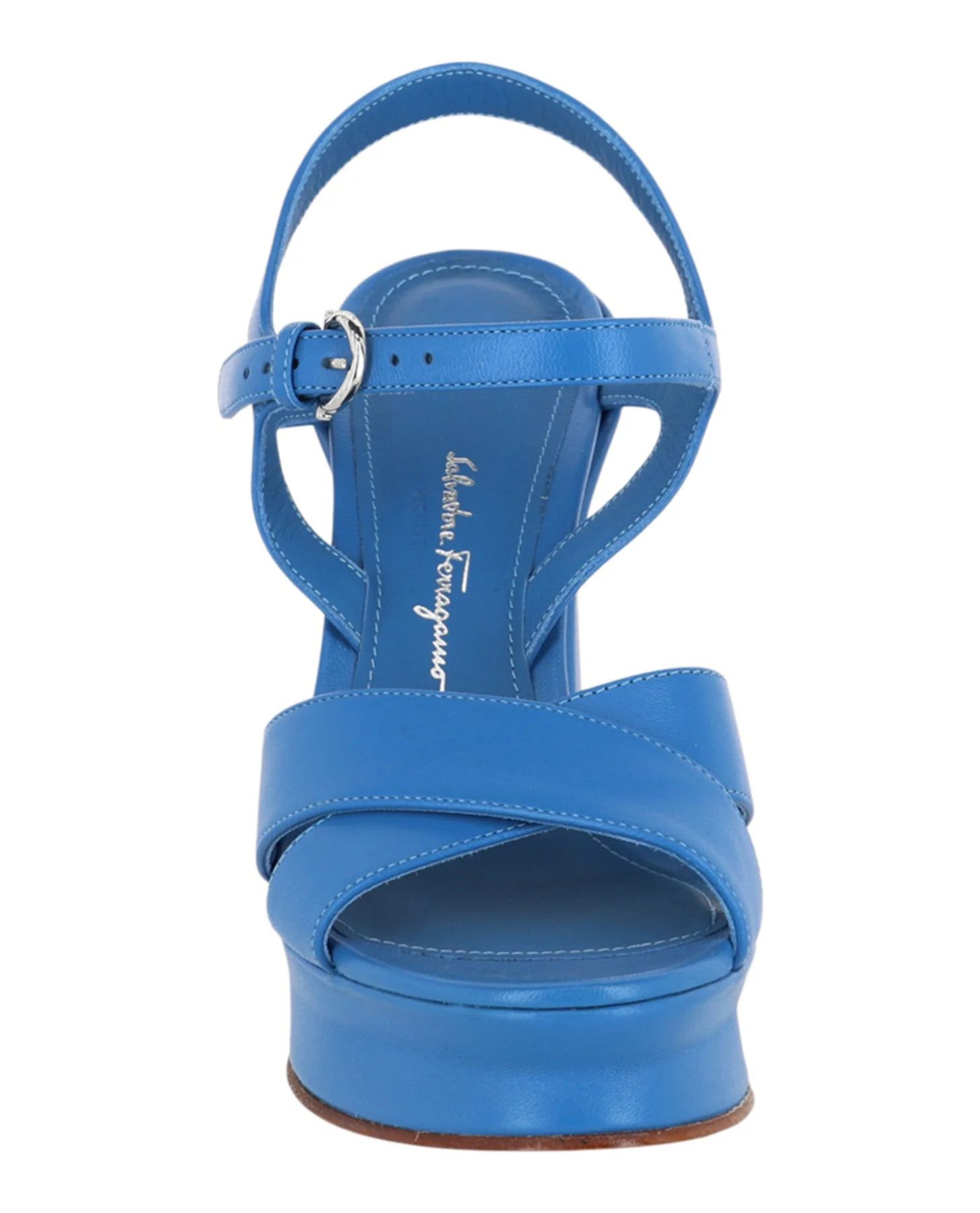 Salvatore Ferragamo o1y0426 Slingback Sandals in Blue Size US 7.5 / IT 37.5 - 4 Thumbnail