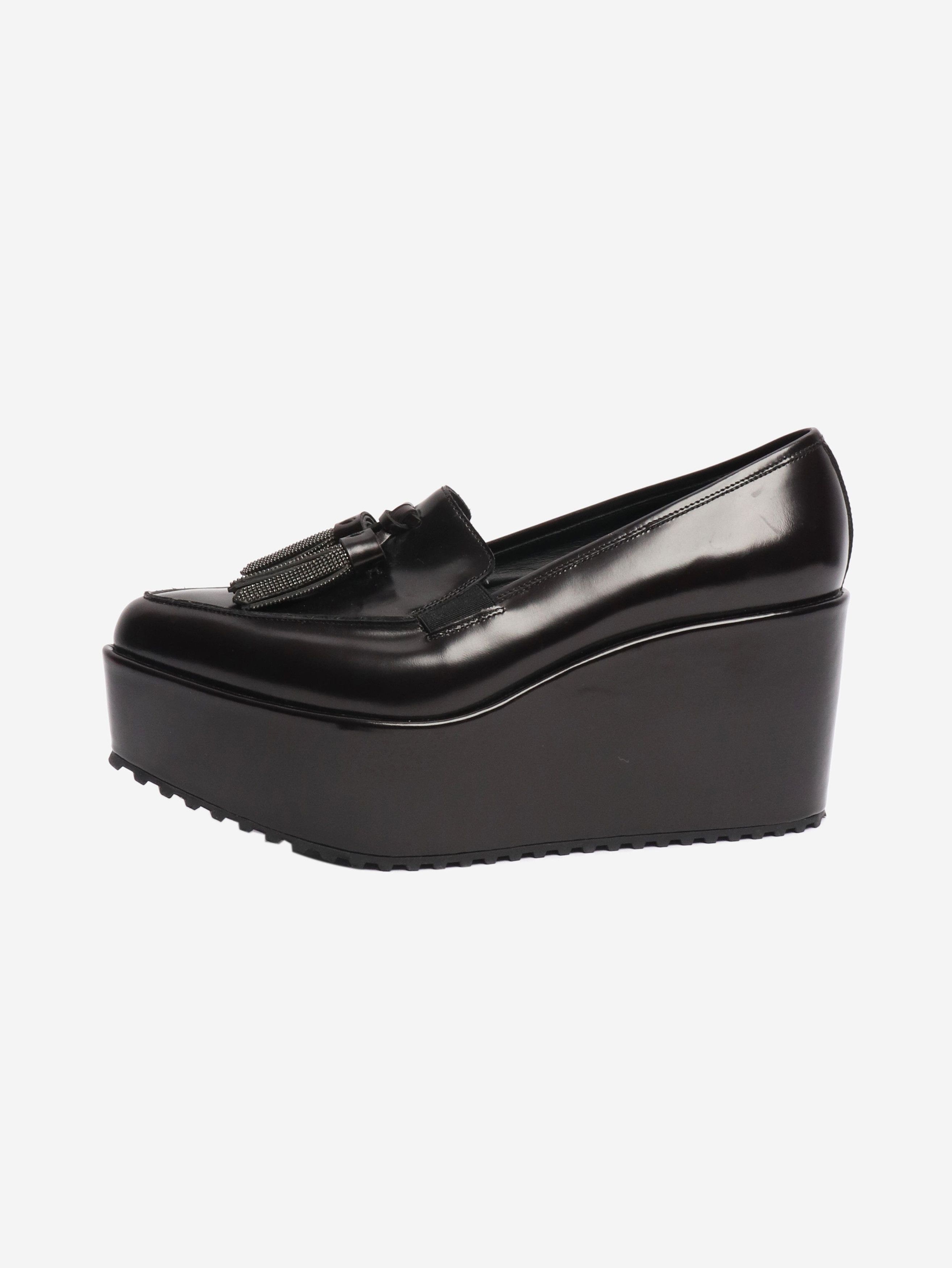 Brunello Cucinelli Dark brown tassel platform loafers - EU 38 Size US 7.5 / IT 37.5 - 1 Thumbnail