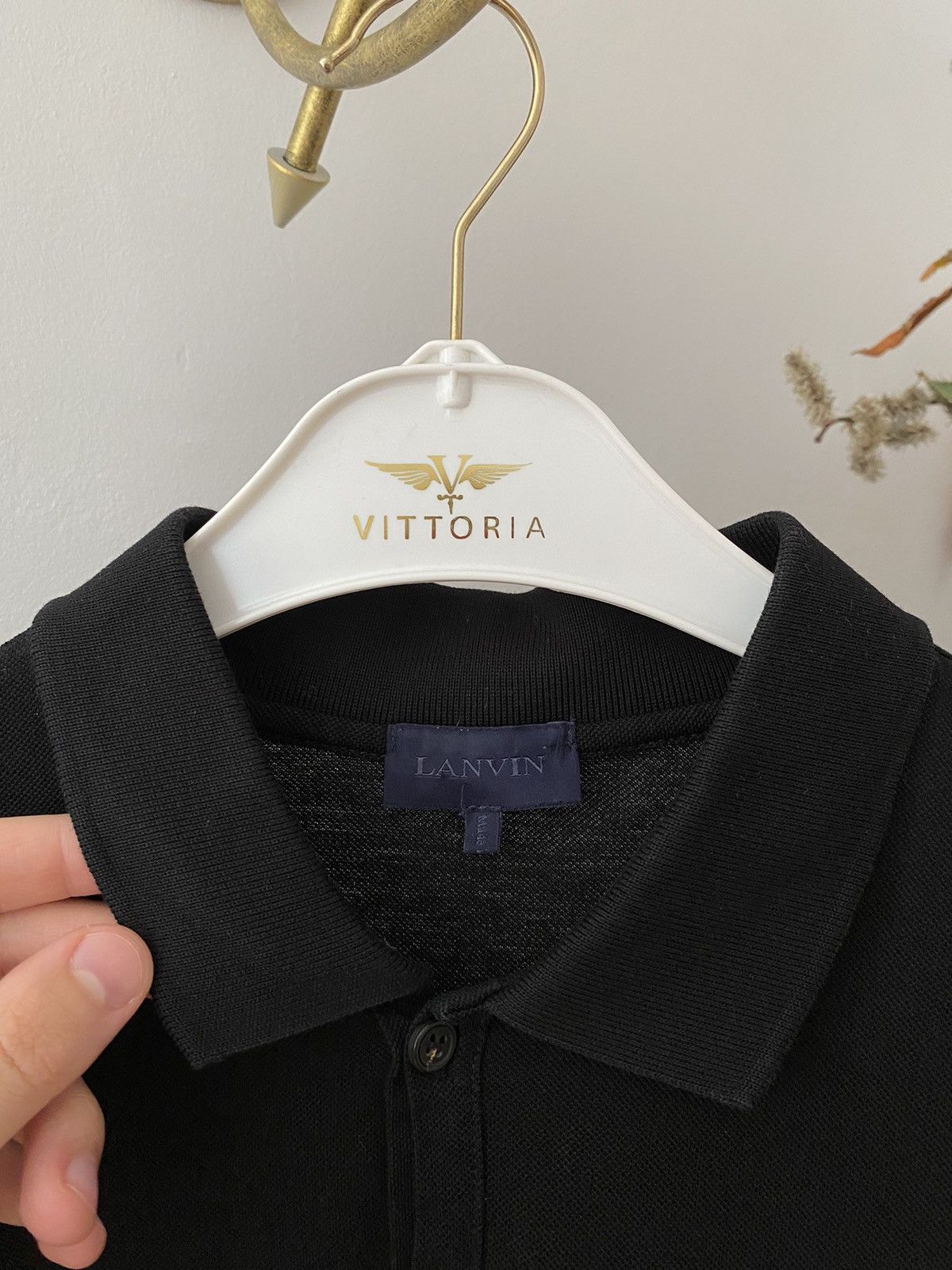 Lanvin Rare Lanvin Black Arm Patched Polo Shirt Size US L / EU 52-54 / 3 - 3 Thumbnail