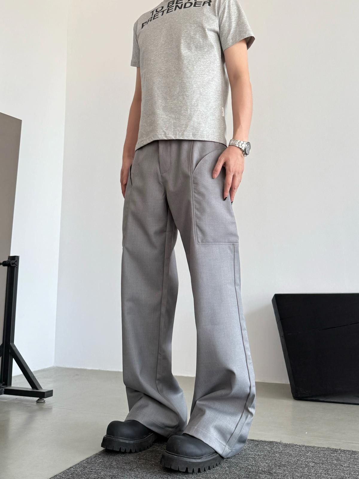 Other Wide-Leg Silver Pants Size US 32 / EU 48 - 2 Thumbnail
