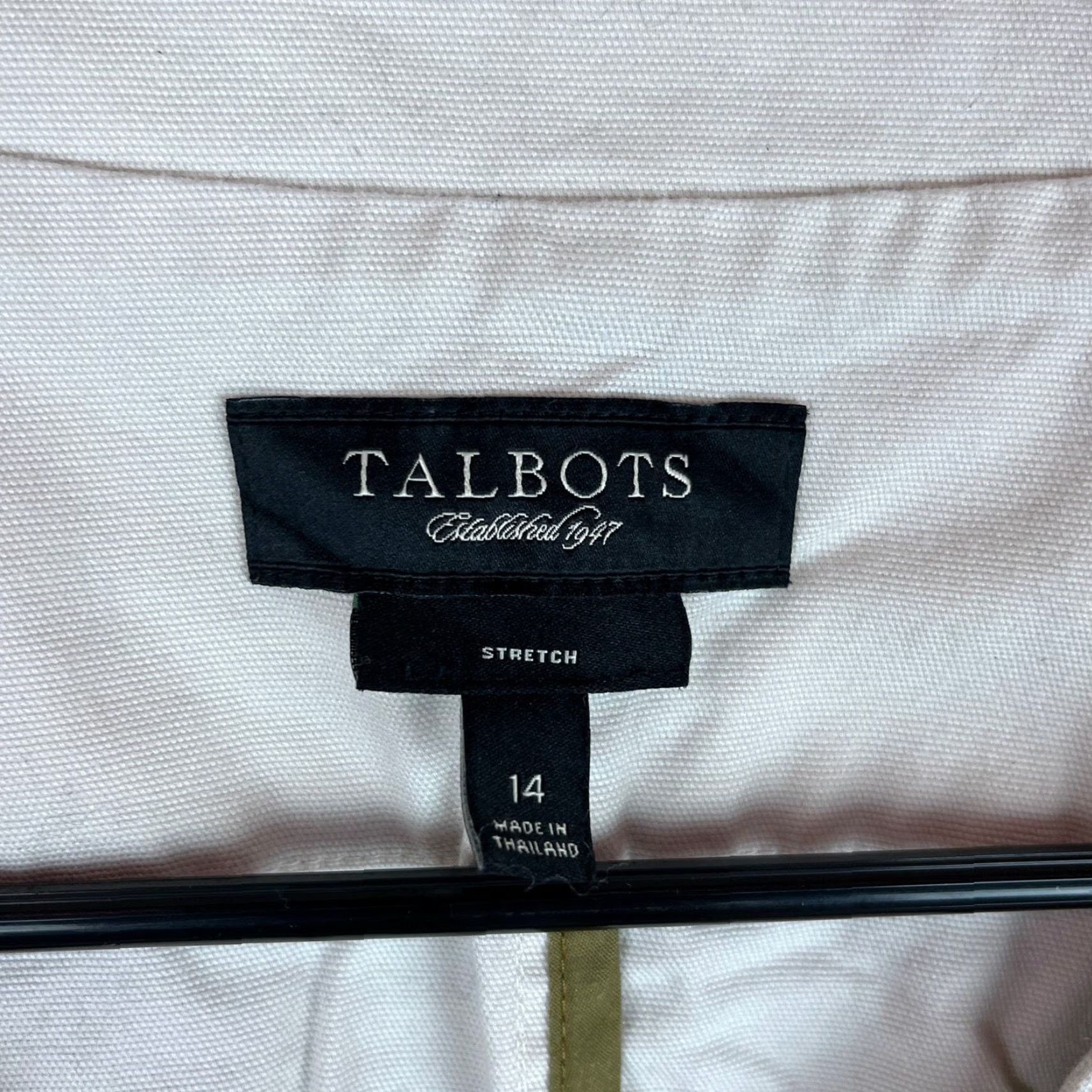 Talbots Talbots Womens Blazer Ivory 3/4 Sleeve Open Front Button 14 Jacket Coat Winter Spring Fall Summer Casual Workwear Compact" Size XL / US 12-14 / IT 48-50 - 6 Thumbnail