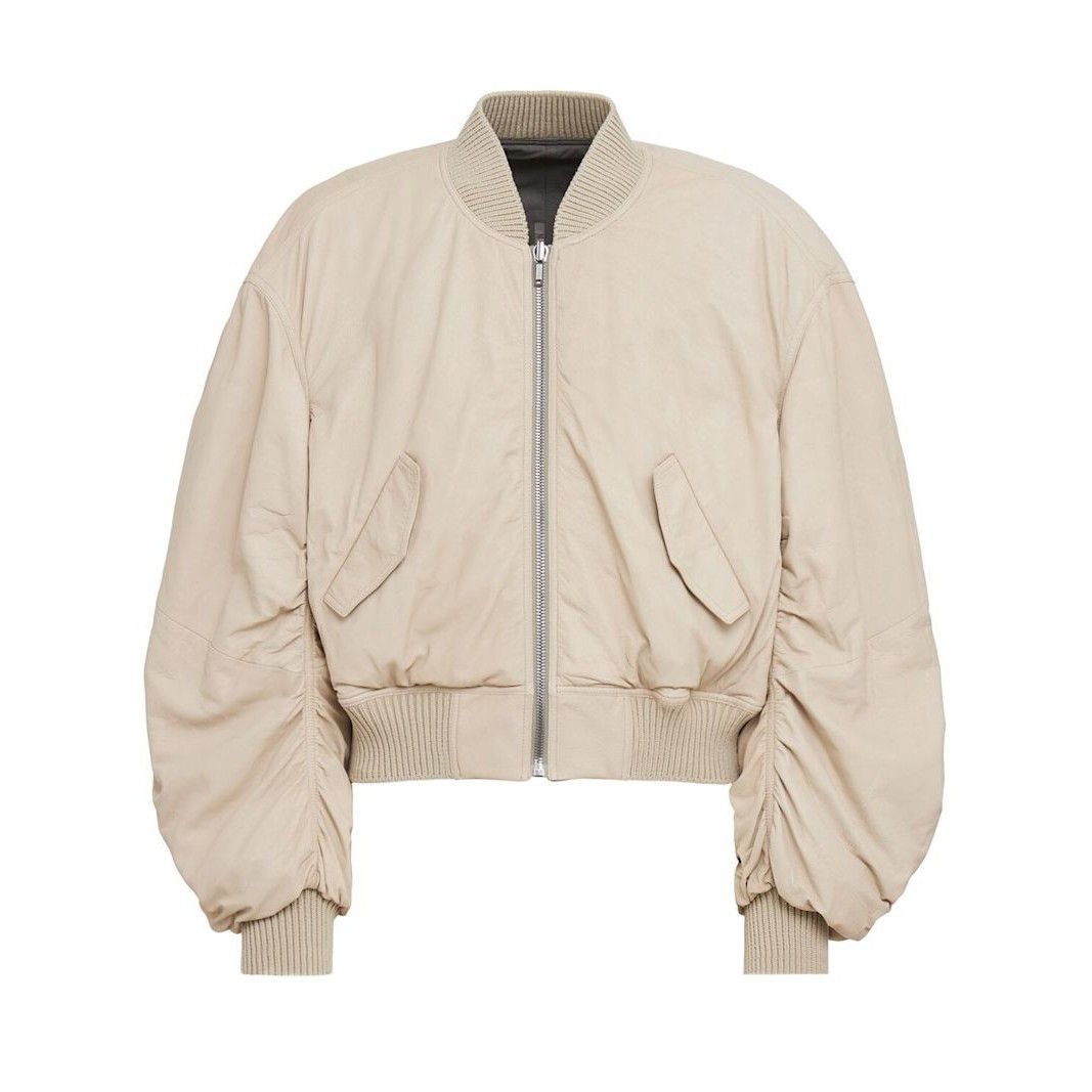 Rick Owens RICK OWENS Secchia Reversible Beige Gray Leather Bomber Jack Size US M / EU 48-50 / 2 - 1 Thumbnail
