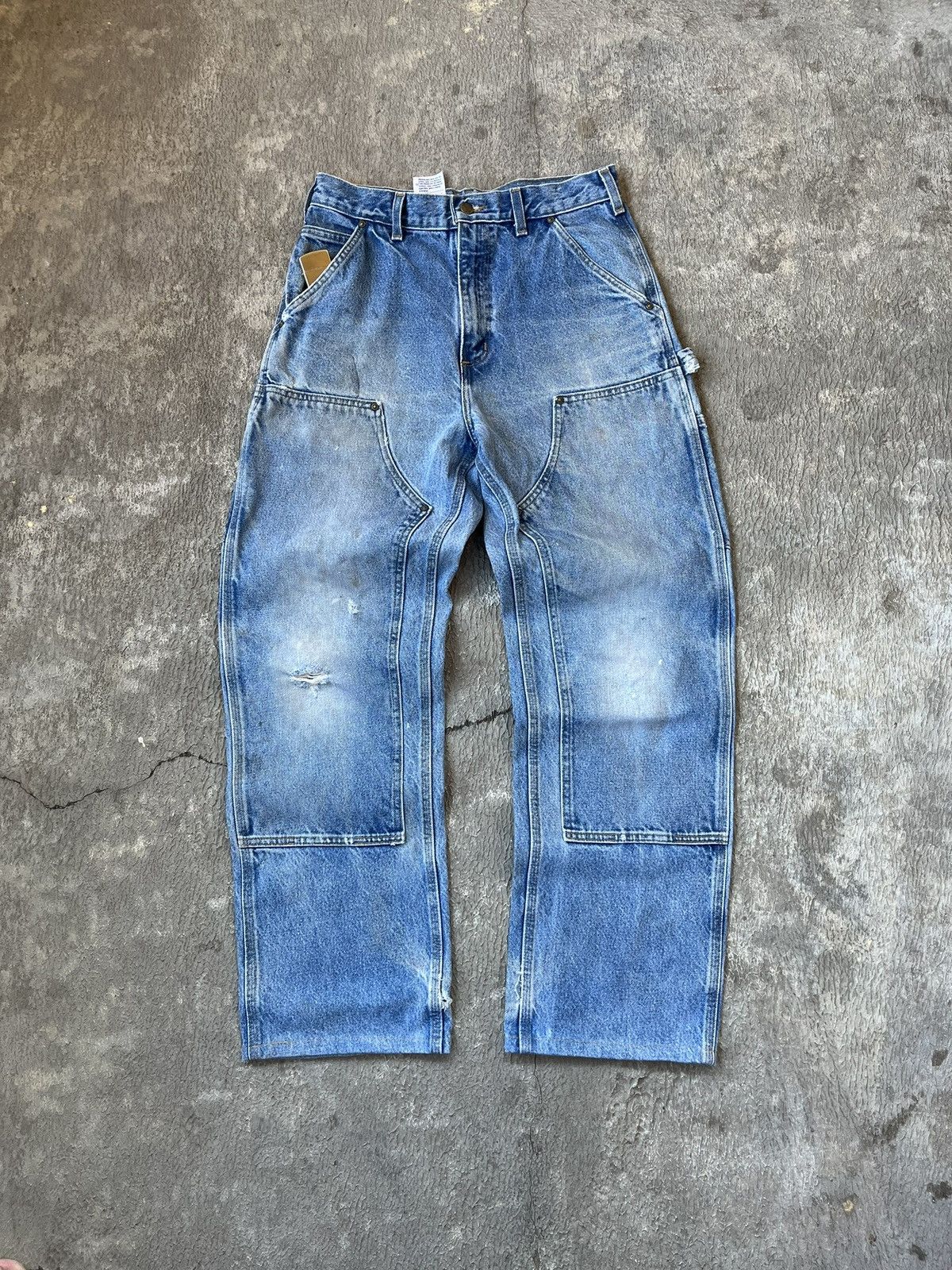 Carhartt Carhartt Double Knee Pants Denim B01 Dnm | 30 Dungaree Fit Size US 30 / EU 46 - 3 Thumbnail