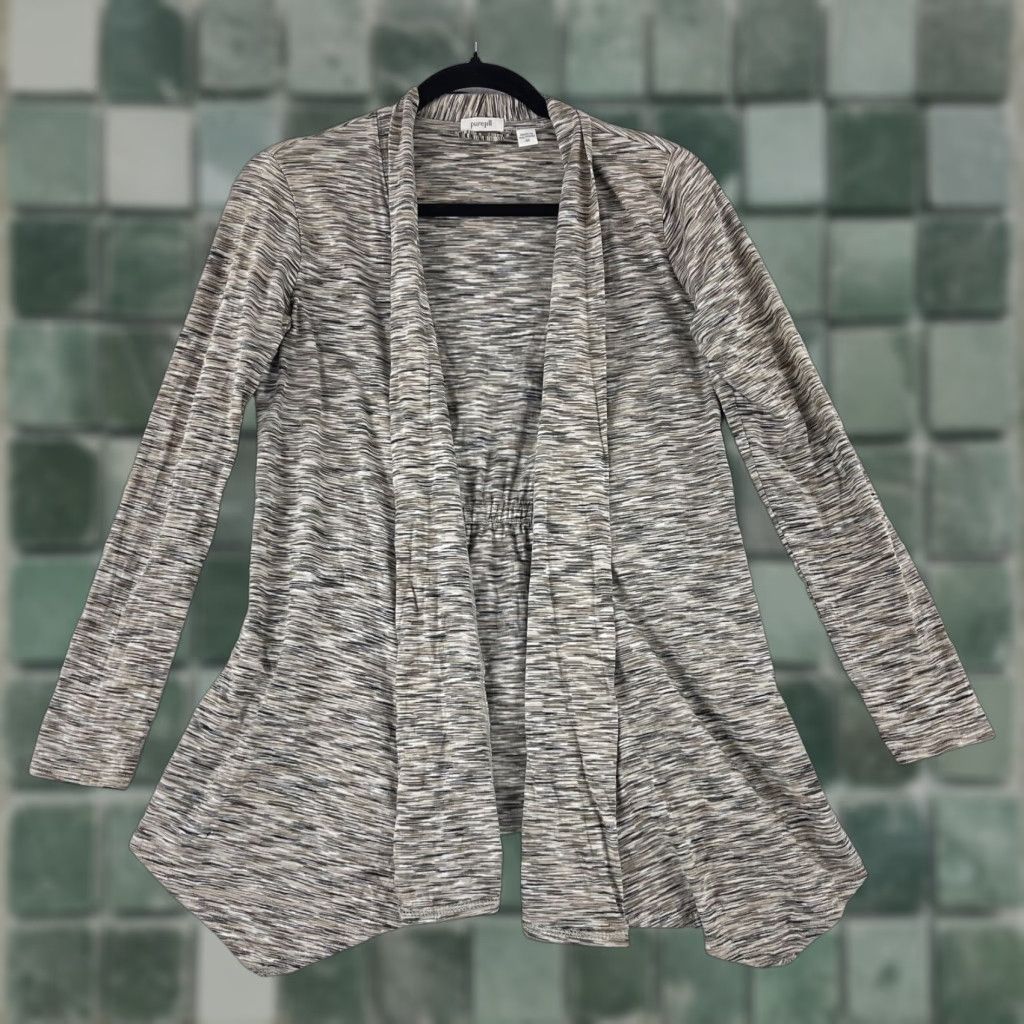 J. Jill J. Jill Cardigan Sweater Womens XS Brown Marled Open Knit Long Sleeve V-Neck Fabric Knit Casual Bohemian Classic Fall Womens Size XS / US 0-2 / IT 36-38 - 1 Thumbnail