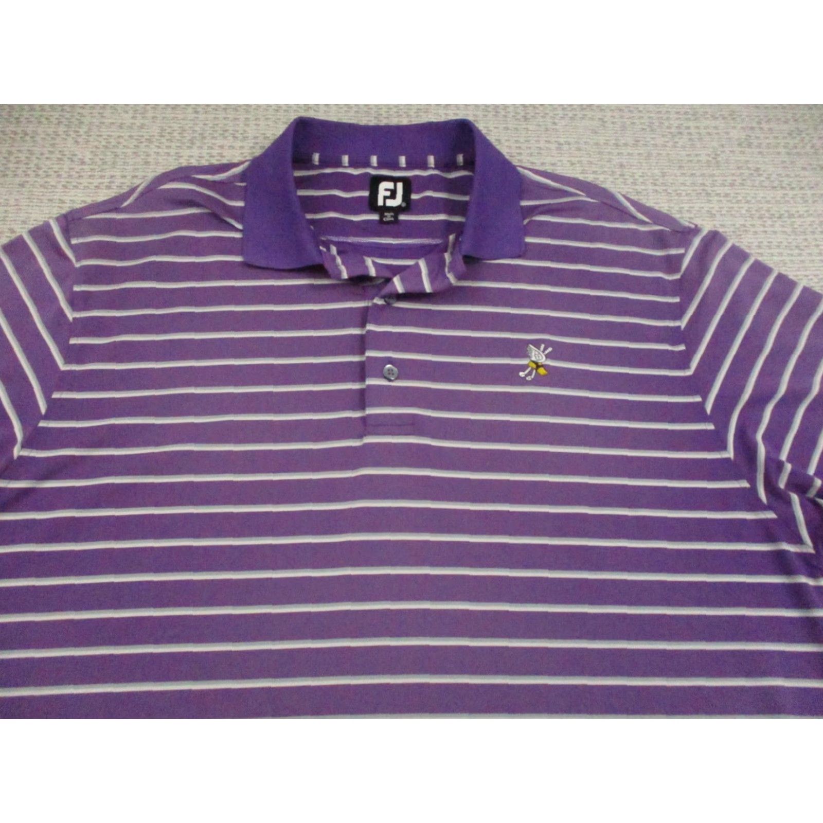 Footjoy FootJoy Polo Shirt Mens XL Purple Stripe Golf Performance Stretch Short Sleeve Polo Shirt Mens 2XL Size US XL / EU 56 / 4 - 4 Thumbnail