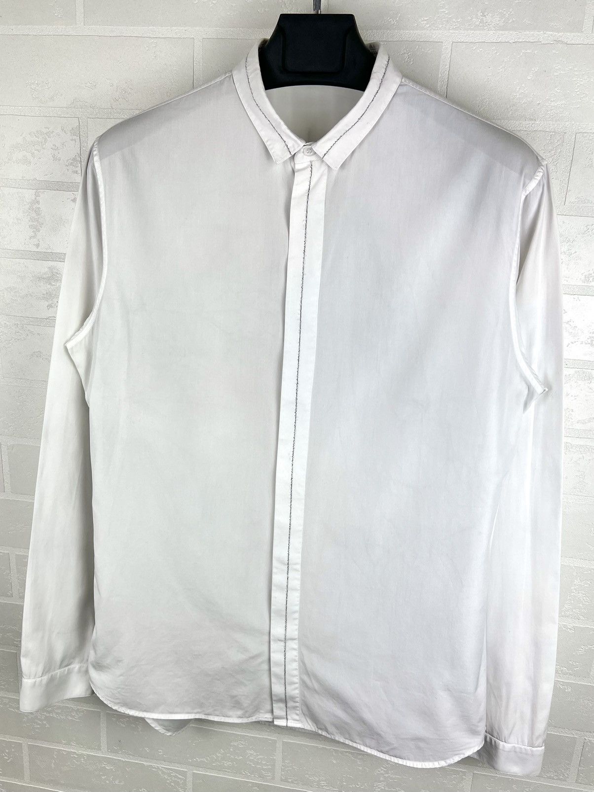 Dior DIOR Shirt Button Up Embroided Metal Stripes White Men's Size US L / EU 52-54 / 3 - 7 Thumbnail