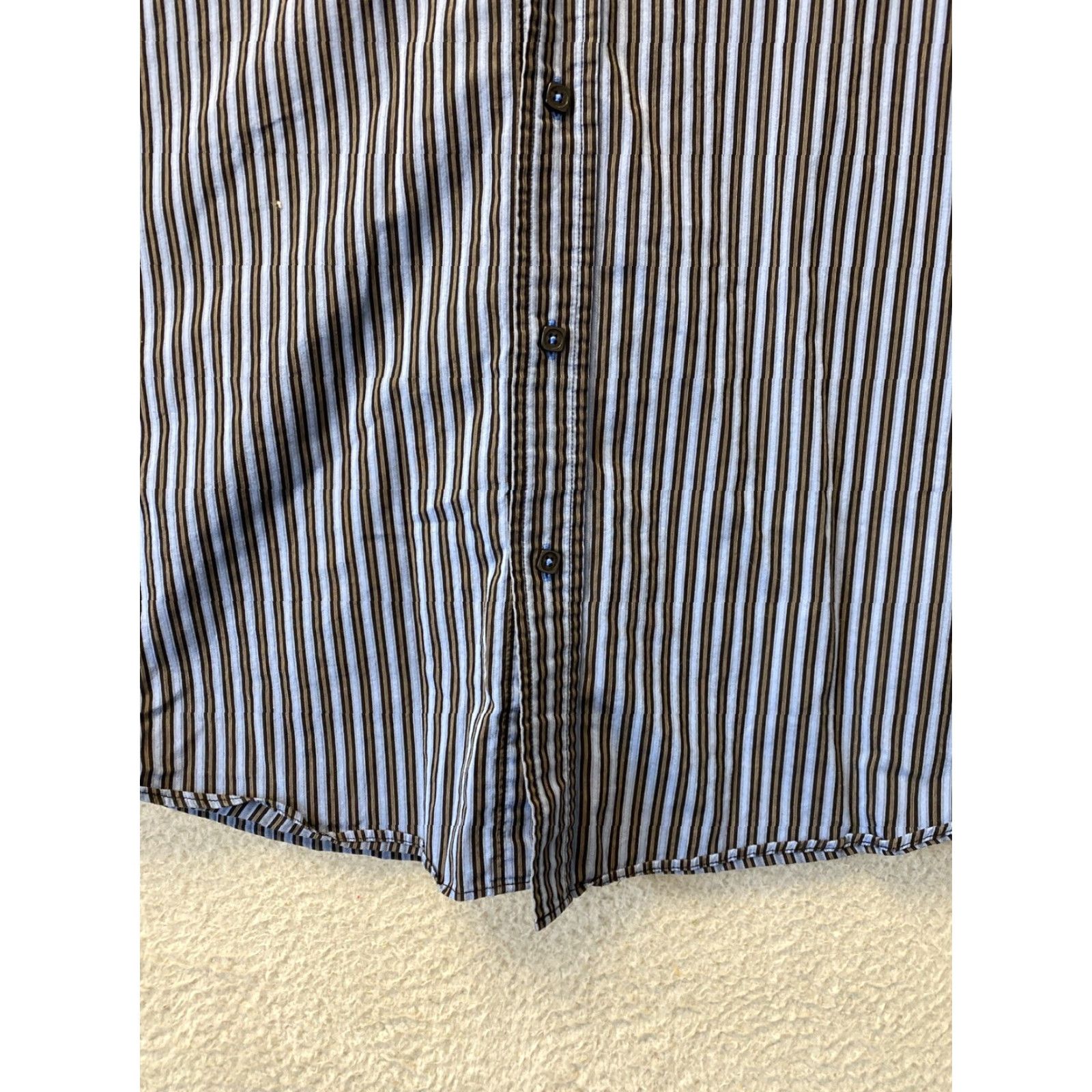 BUGATCHI VINTAGE Bugatchi Uomo Shirt Long Sleeve Button-Up Men’s Large Blue Striped Modern Size US L / EU 52-54 / 3 - 3 Thumbnail