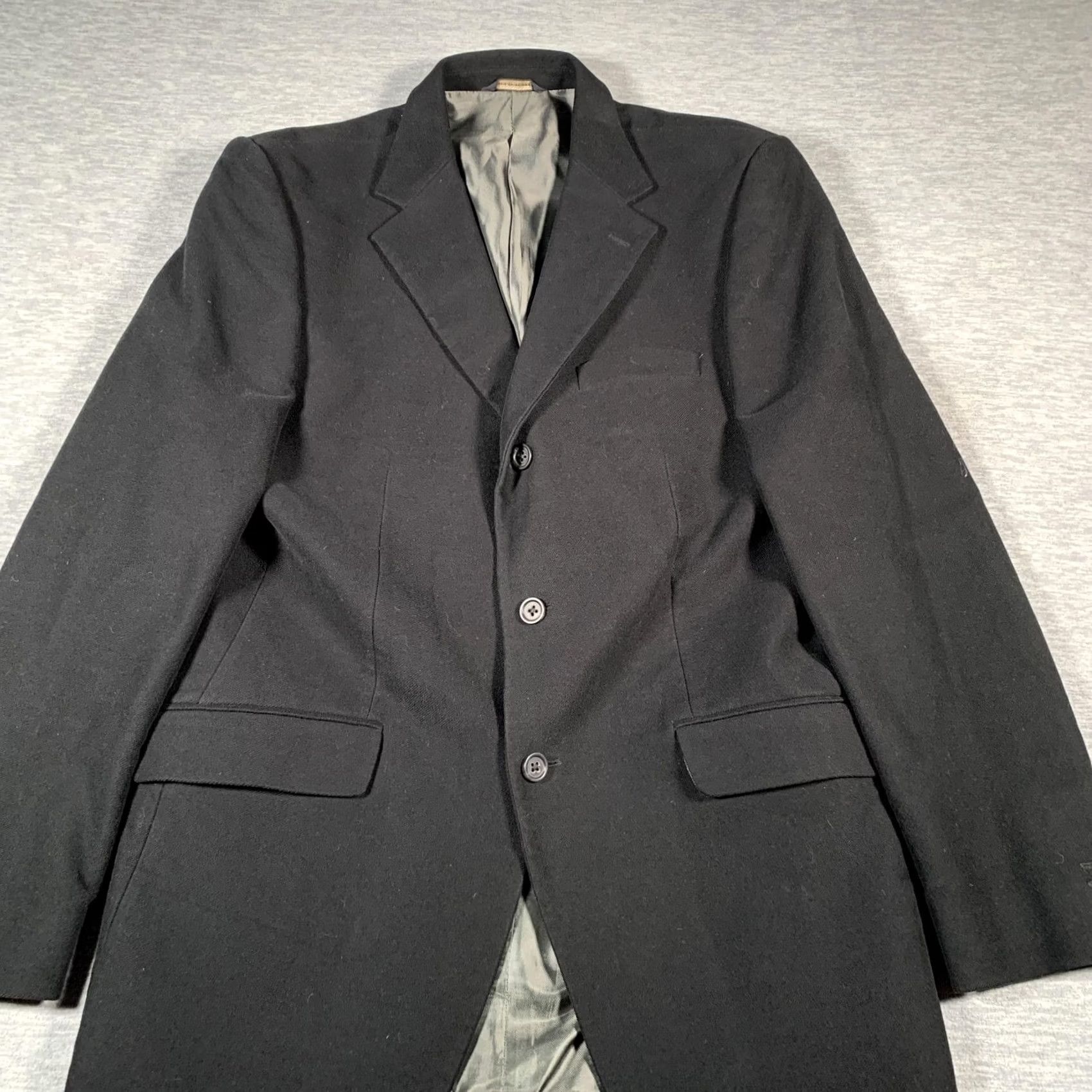 Banana Republic Banana Republic Blazer Mens 42L Black Cotton Stretch Sport Coat Long Jacket Size 42R - 2 Thumbnail
