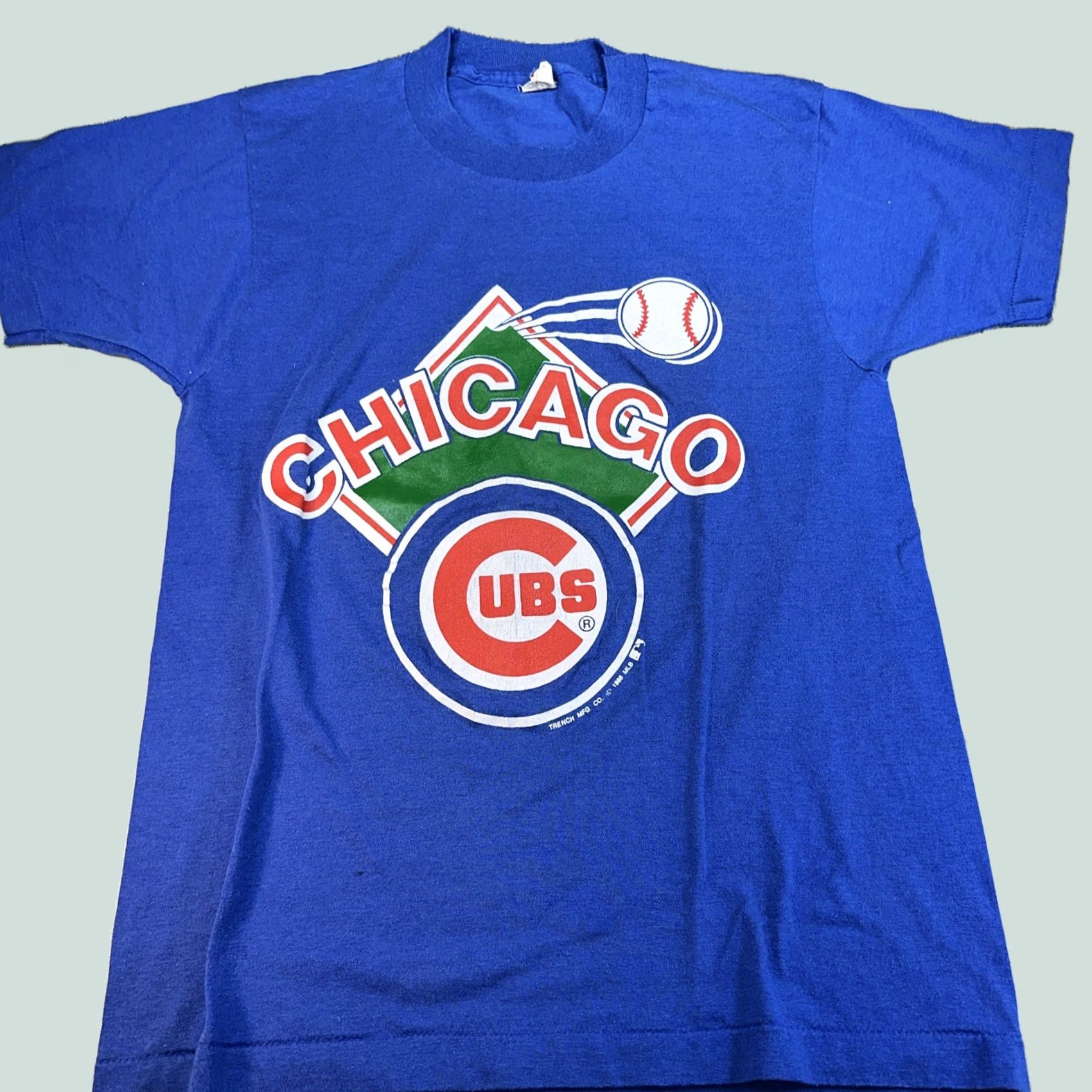Vintage VINTAGE Screen Stars Men’s T-Shirt Cubs 1988 Blue M Silk Shirts Cubs Fans Mens Size US M / EU 48-50 / 2 - 1 Thumbnail
