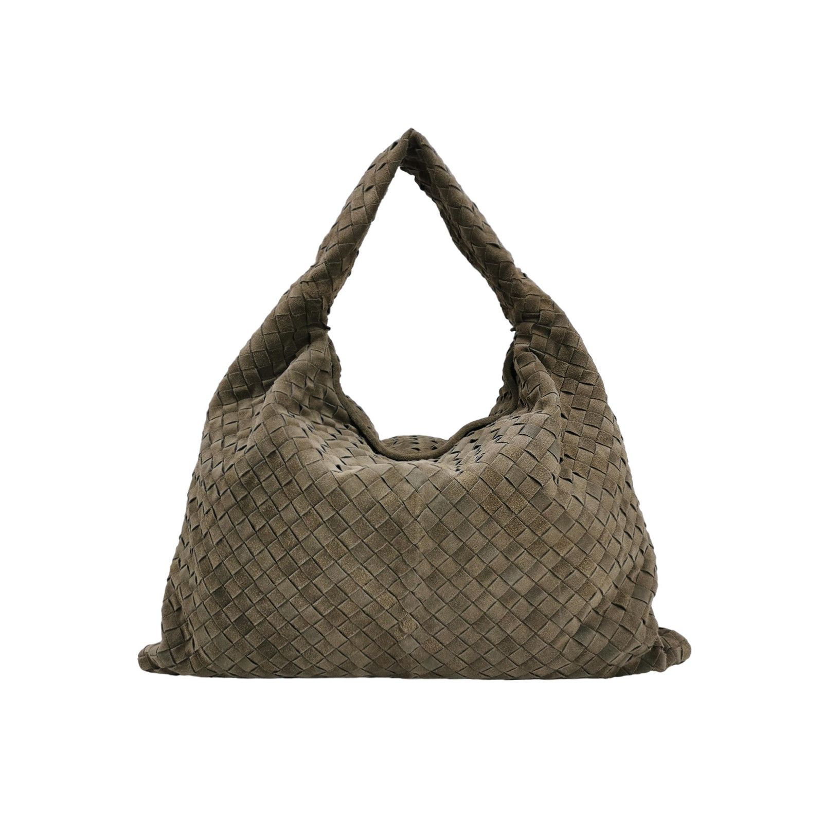 Bottega Veneta Hop Intrecciato Suede Shoulder Bag One Size in Brown, Women's