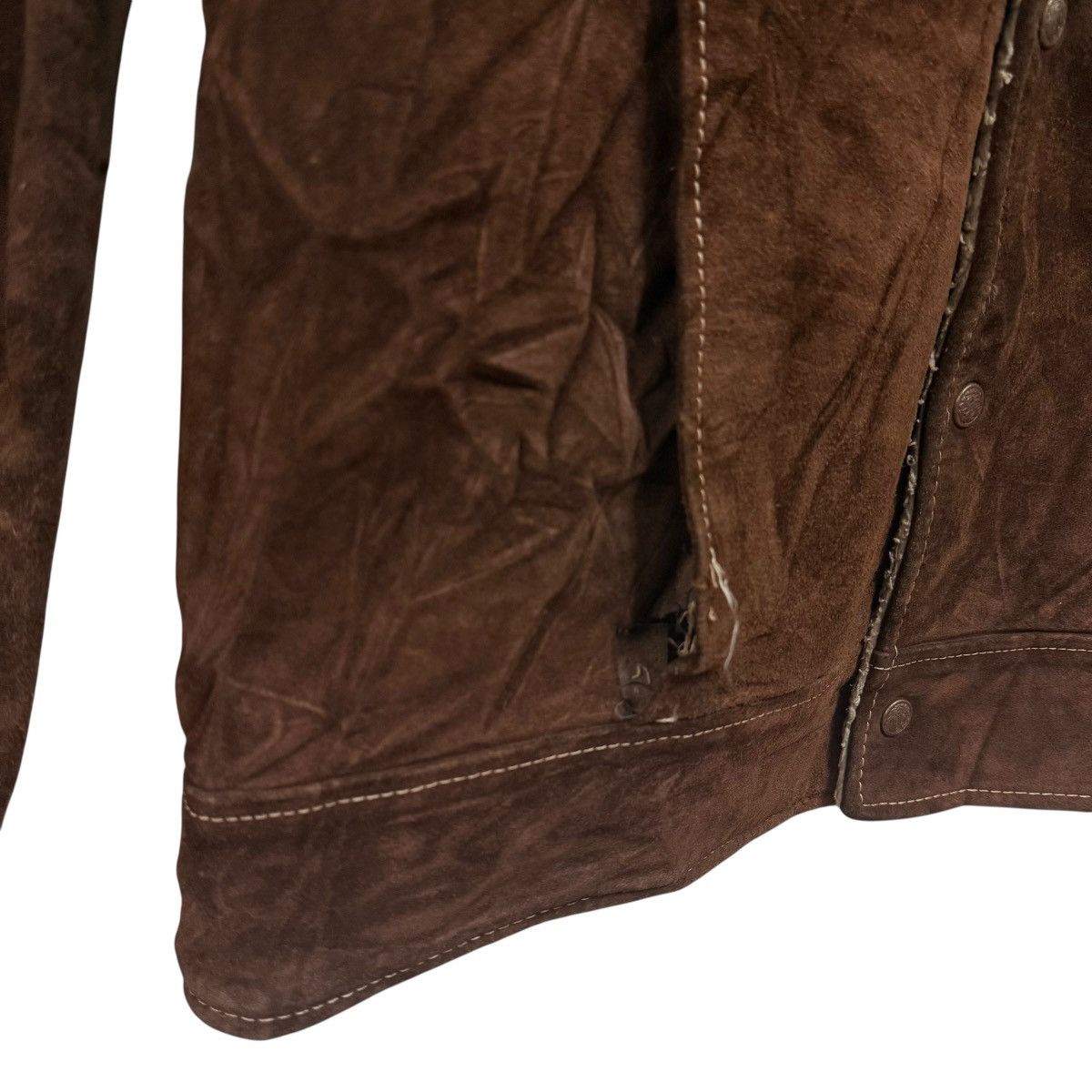 Towncraft Vintage 70s Jc Penny Suede Leather Jacket Sherpa Lining Size US L / EU 52-54 / 3 - 11 Thumbnail
