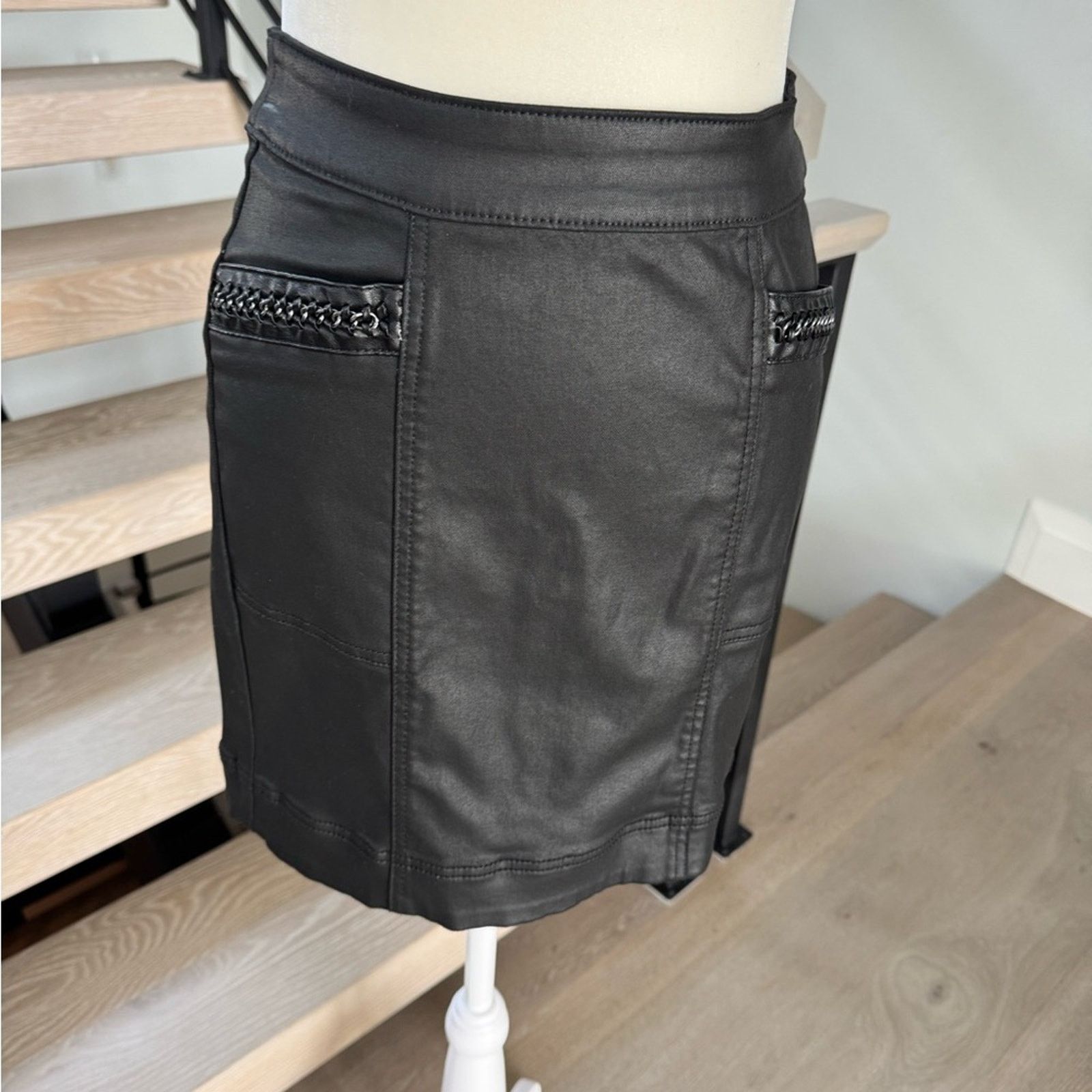White House Black Market New WHBM Sleek Black Pencil Skirt size S Size 26" / US 2 / IT 38 - 4 Thumbnail