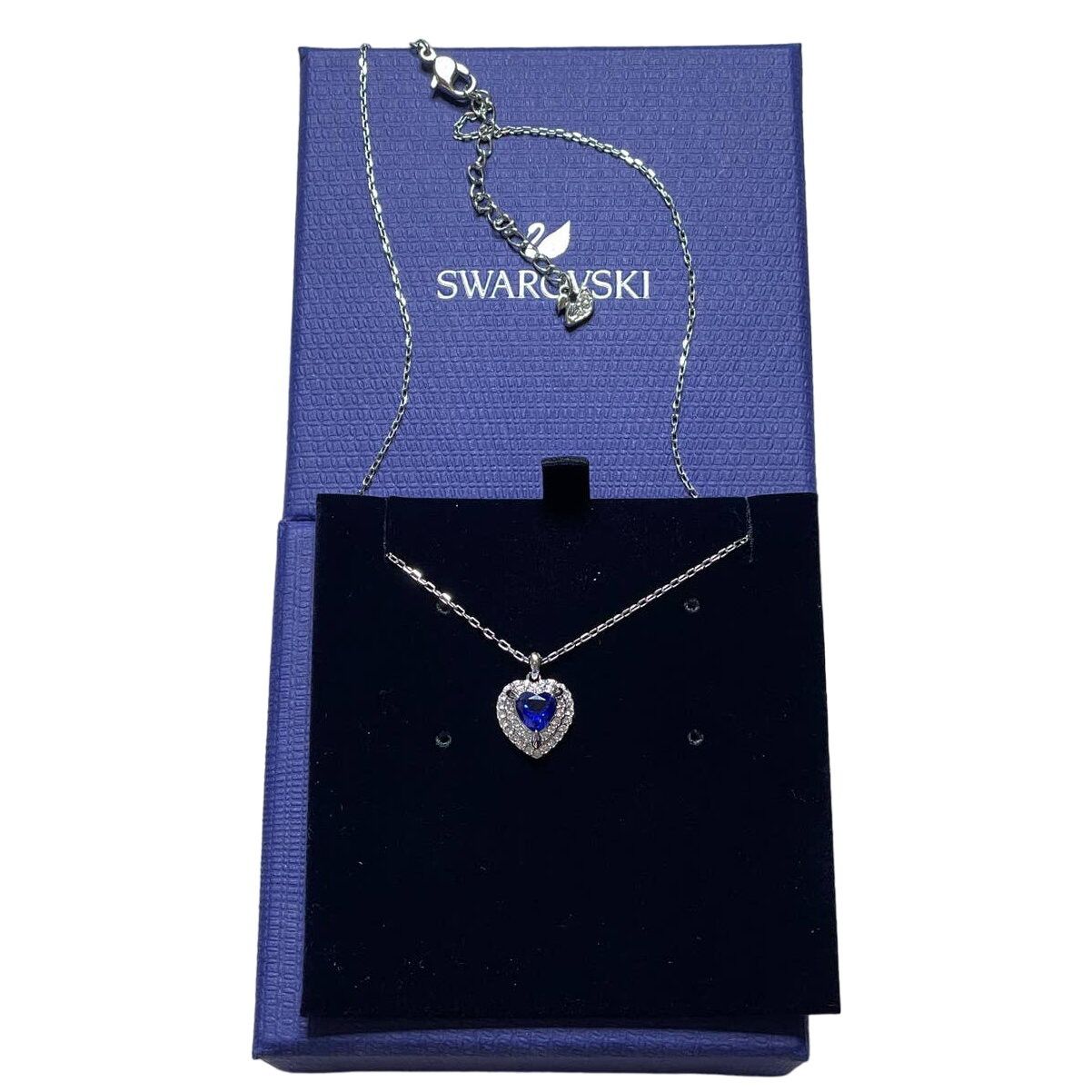 Swarovski Swarovski One pendant Heart, Blue, Rhodium plated Necklace Size ONE SIZE - 3 Thumbnail
