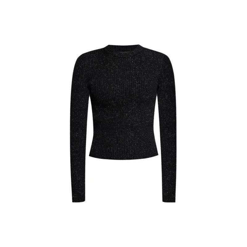 Balenciaga o1mt1gz1224 Fitted Crewneck Sweater in Black Size S / US 4 / IT 40 - 1 Thumbnail
