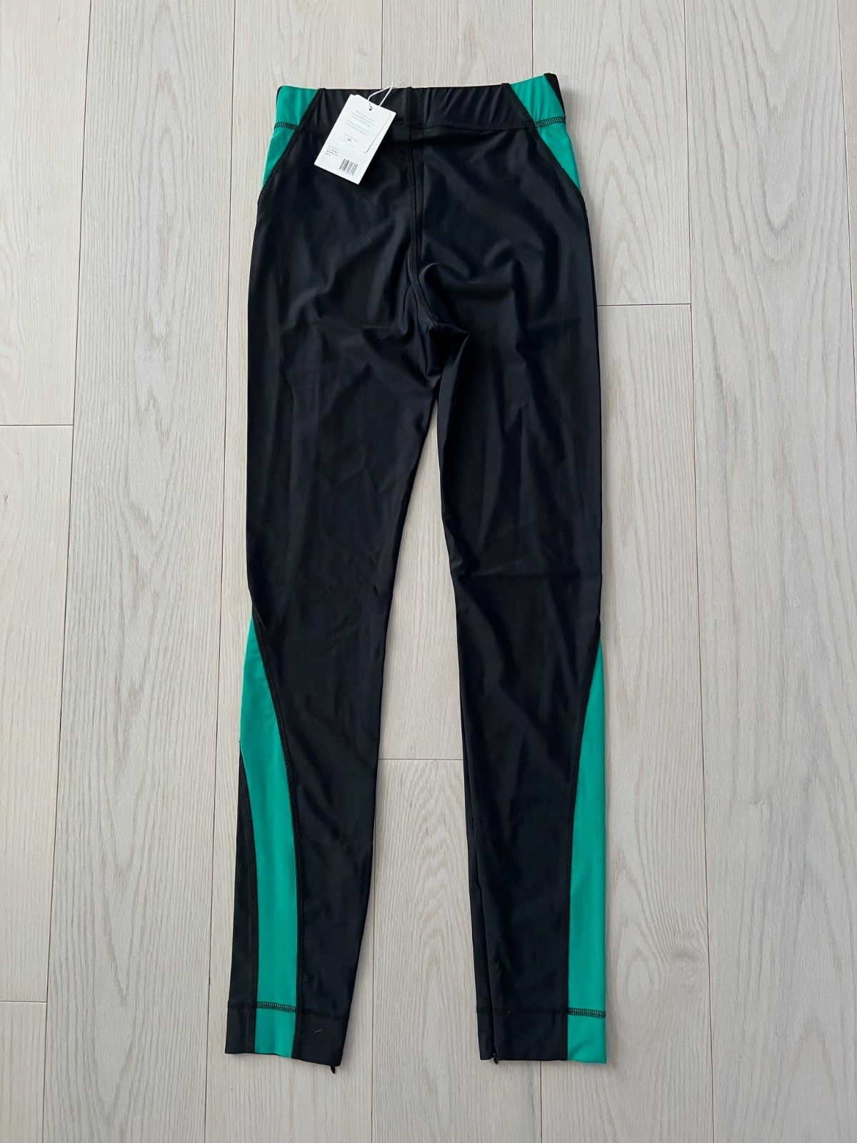 Ganni GANNI Athletic Stretch Zip Leggings Black Green ( 34 / S ) Size 27" / US 4 / IT 40 - 7 Thumbnail