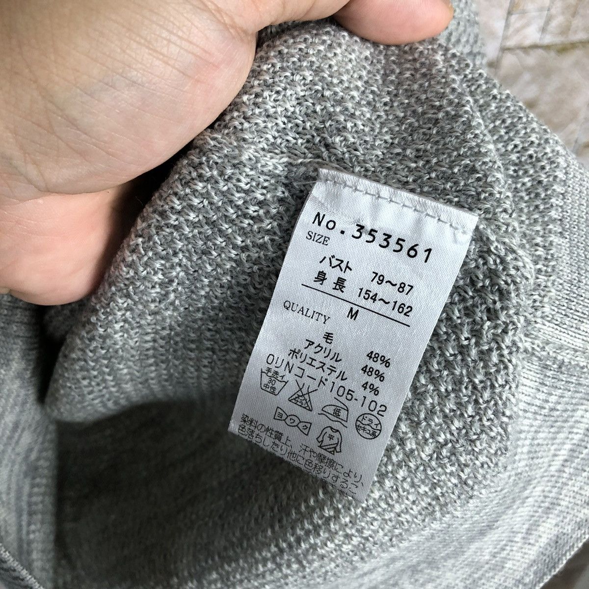 Japanese Brand Alpha Club Grey Cardigan Knitwear #A1180 Size US M / EU 48-50 / 2 - 11 Thumbnail