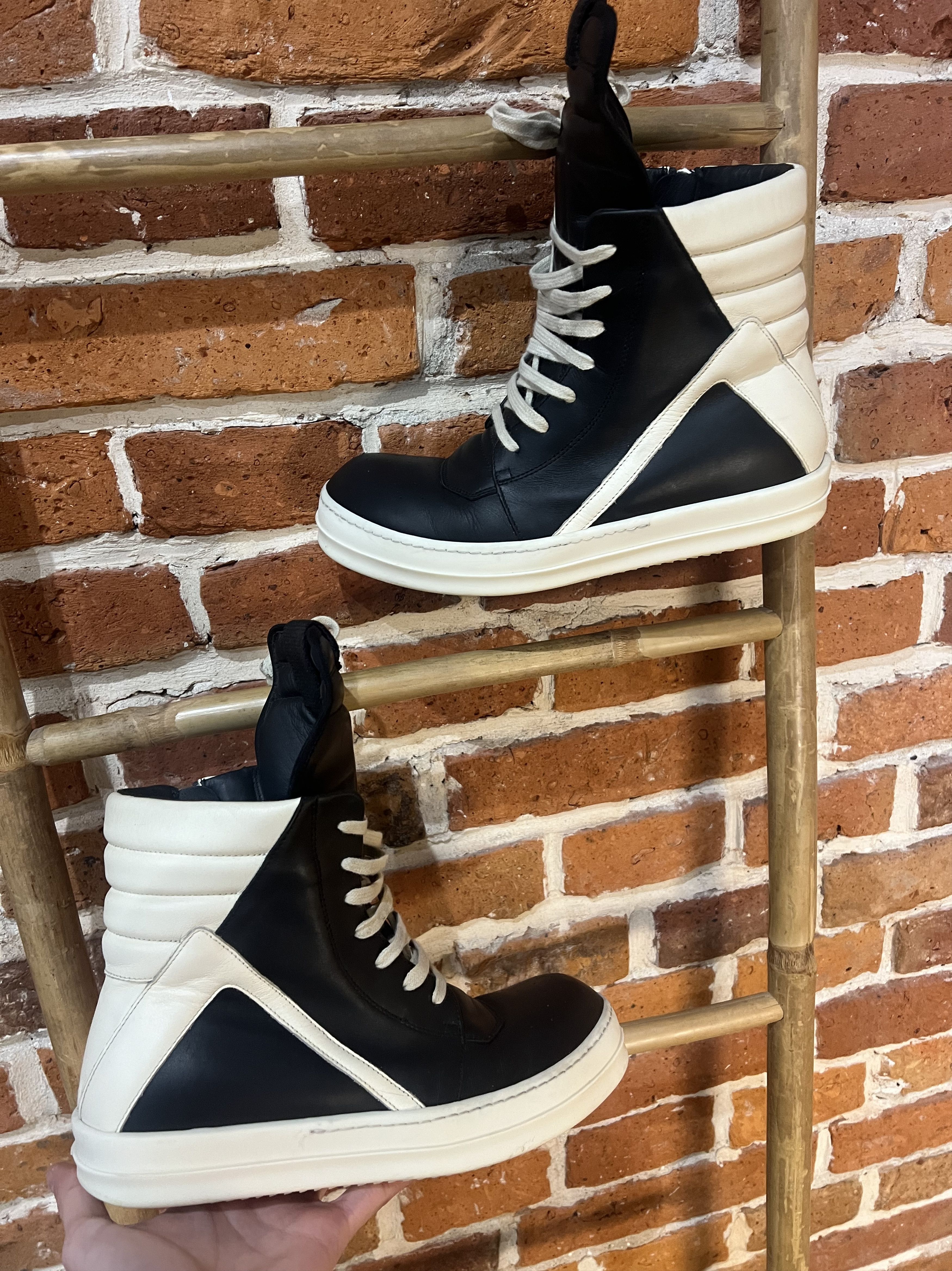Rick Owens Rick Owens Black & Milk Geobasket Size US 8 / EU 41 - 4 Thumbnail