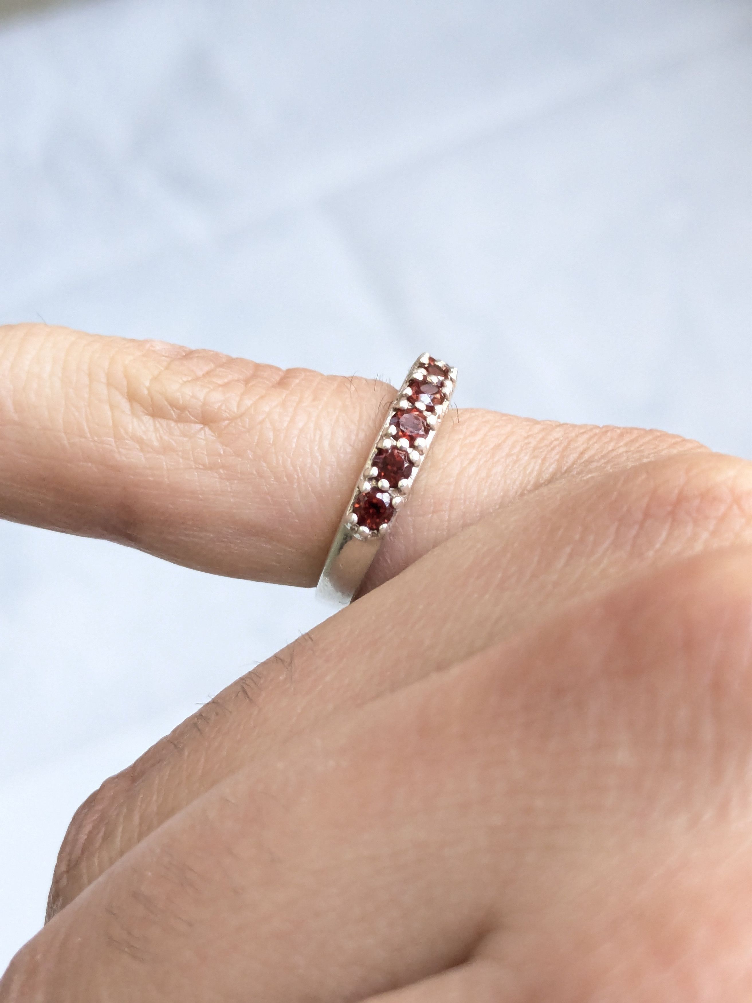 Jewelry Vintage Sterling Silver Ring Blue Garnet 6 Size ONE SIZE - 9 Thumbnail