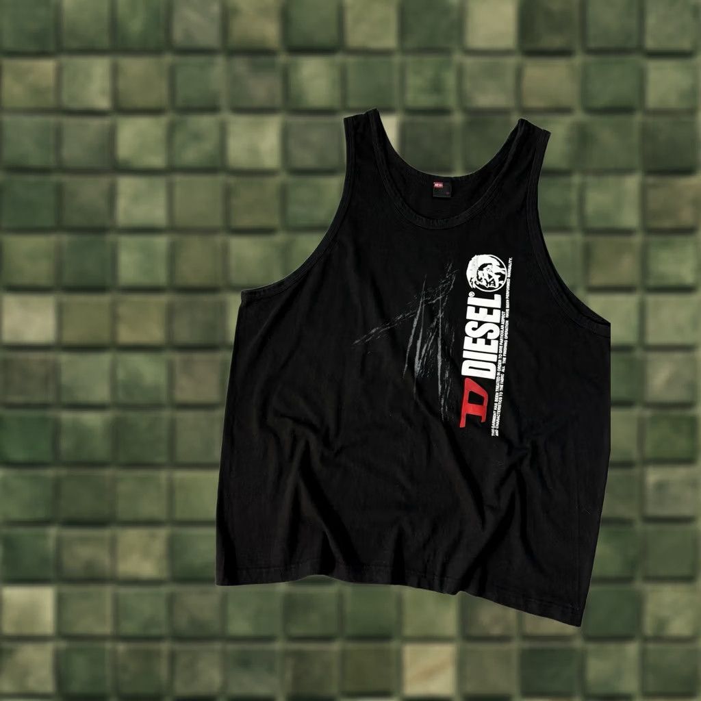Diesel VINTAGE Diesel Sleeveless T-Shirt Big Logo Black XXL Size US XXL / EU 58 / 5 - 1 Thumbnail