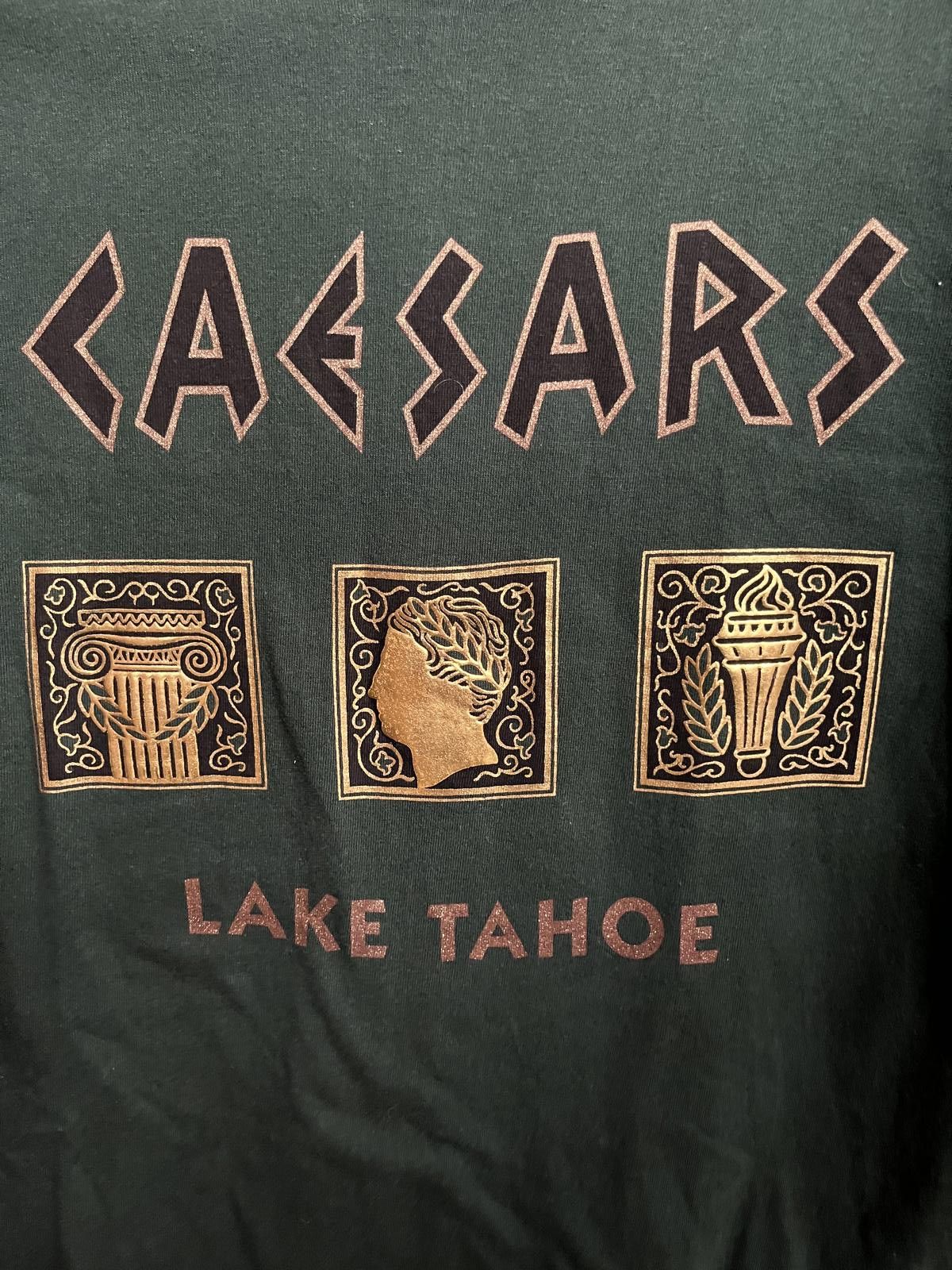 Designer VTG Caesars Lake Tahoe T-shirt Caesars Casino Gold Foil -M Size US M / EU 48-50 / 2 - 3 Thumbnail