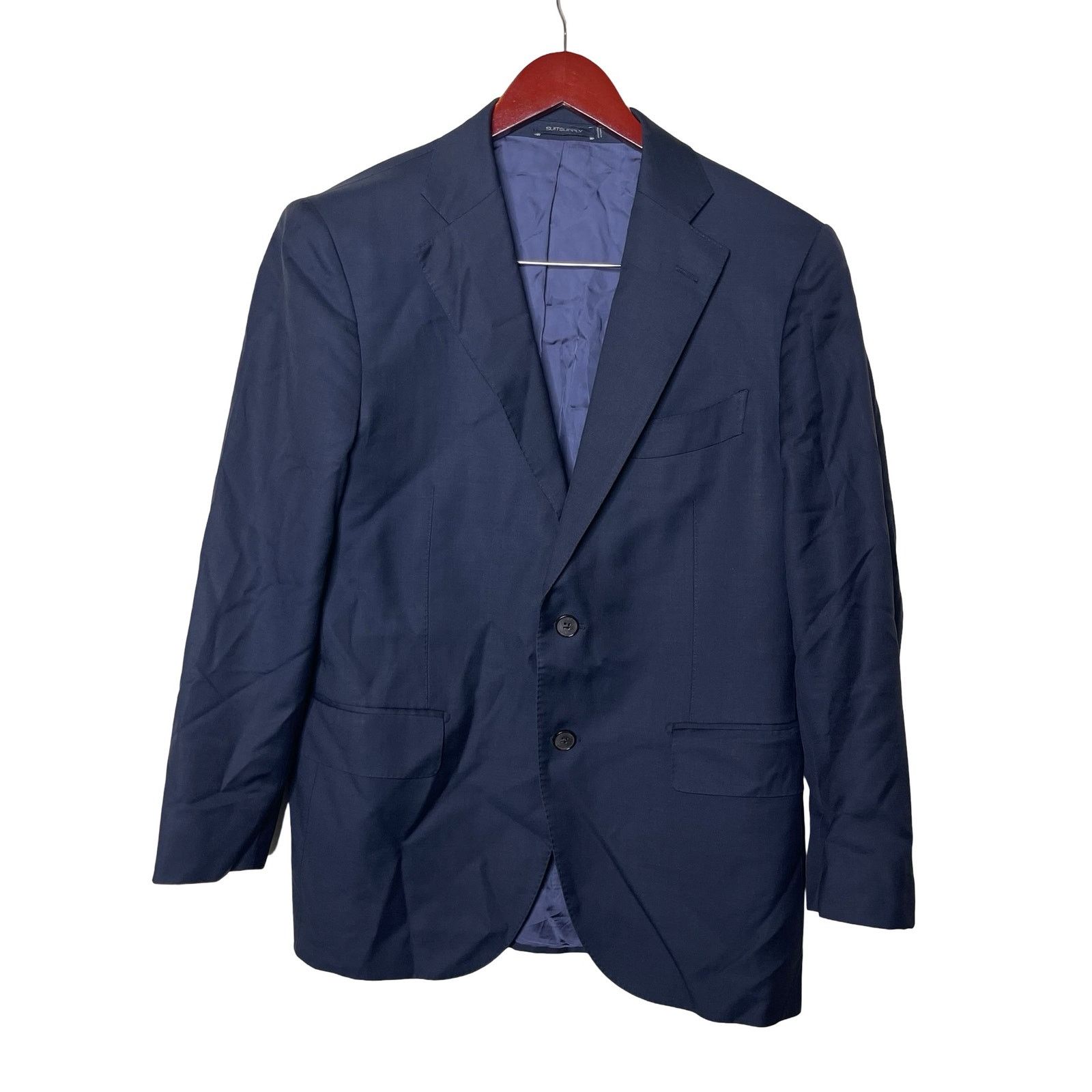 Suitsupply Suitsupply Navy Tailored Fit Lazio Suit Jacket US 40S Size 40S - 1 Thumbnail