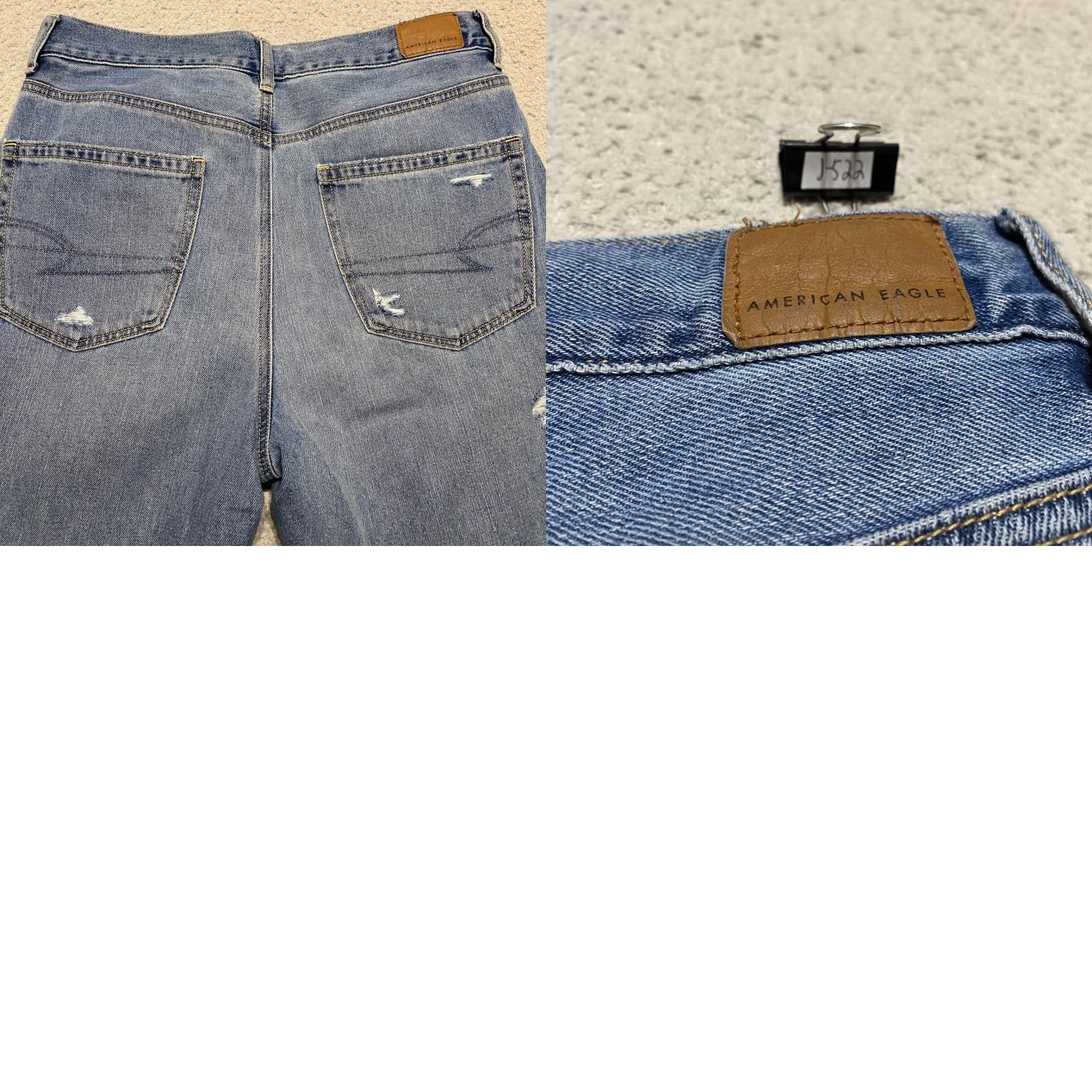 American Eagle Outfitters American Eagle Jeans Womens 8P Blue Denim Straight Distress High Rise Mom Petite Size 30" / US 8 / IT 44 - 9 Thumbnail
