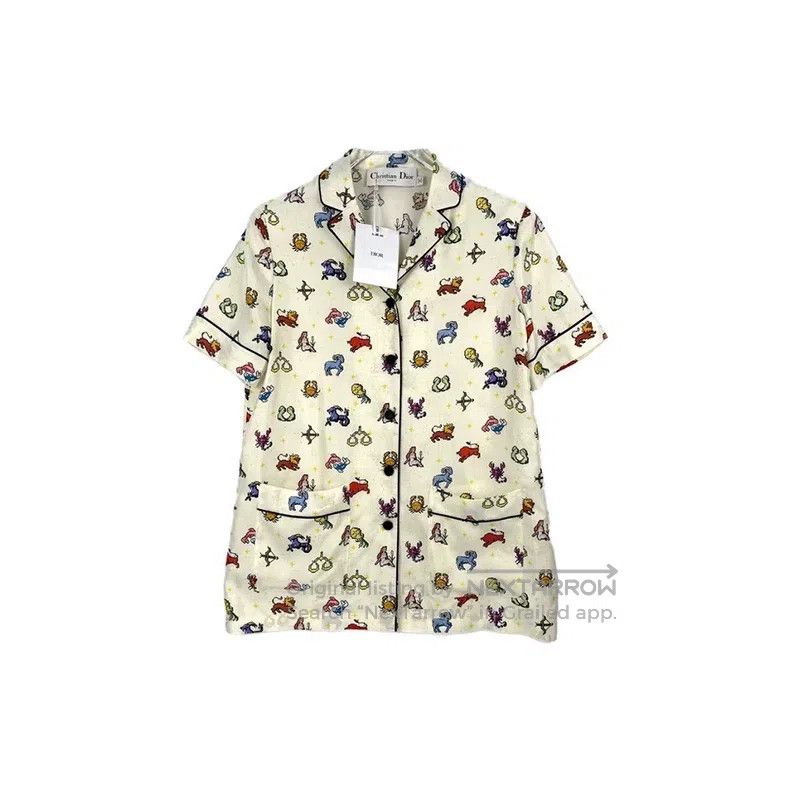 Dior Dior Beige constellation mulberry silk short-sleeved shirt Size XS / US 0-2 / IT 36-38 - 1 Thumbnail