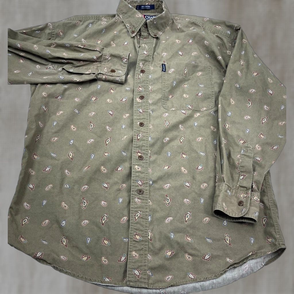 Chaps Vintage Chaps Ralph Lauren Men's Short Sleeve Button-Up Shirt Brown 90s Western Casual Size US M / EU 48-50 / 2 - 1 Thumbnail