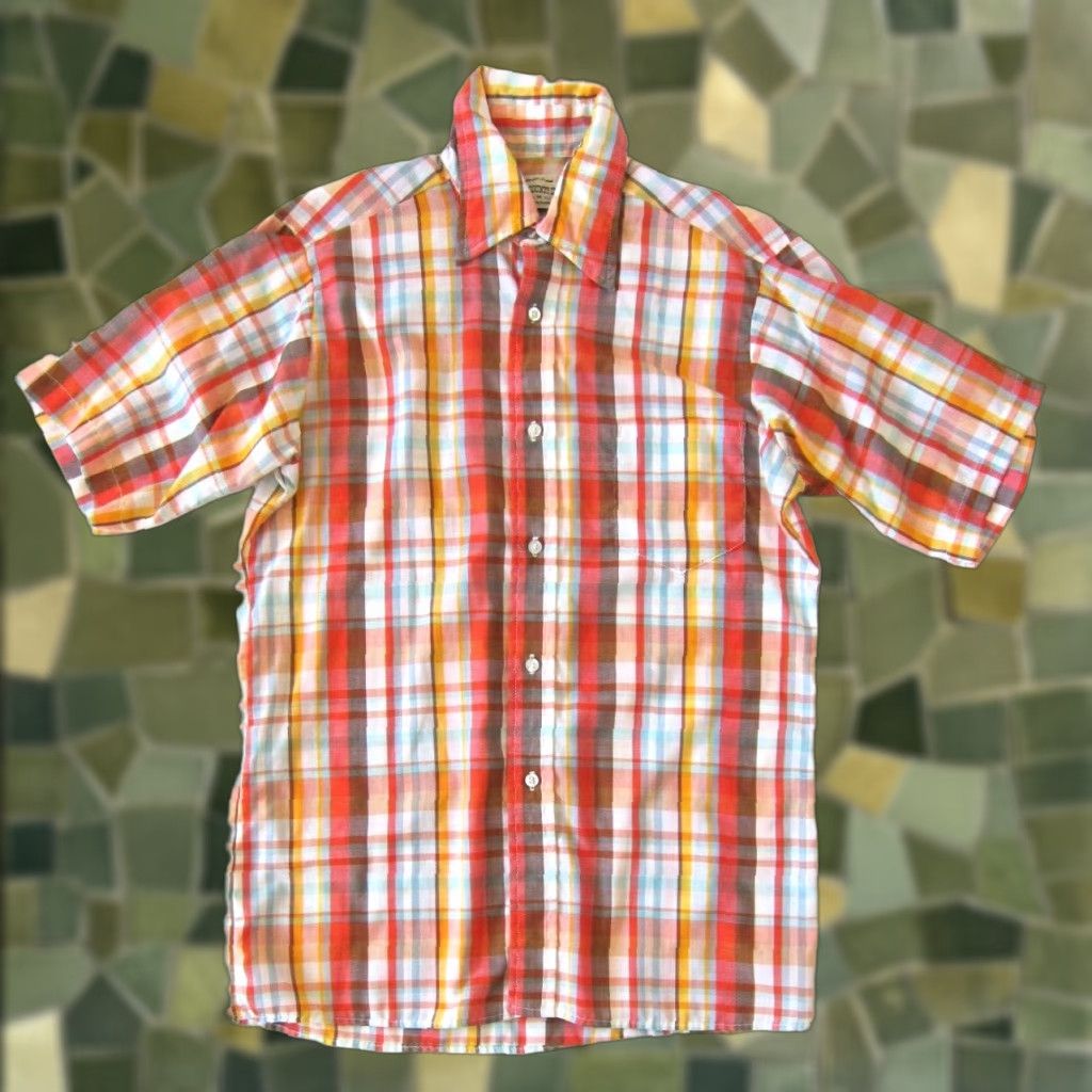 Vintage VINTAGE The County Seat Shirt Mens M Orange Plaid Western Short Sleeve Cotton Button-Up Size US M / EU 48-50 / 2 - 1 Thumbnail