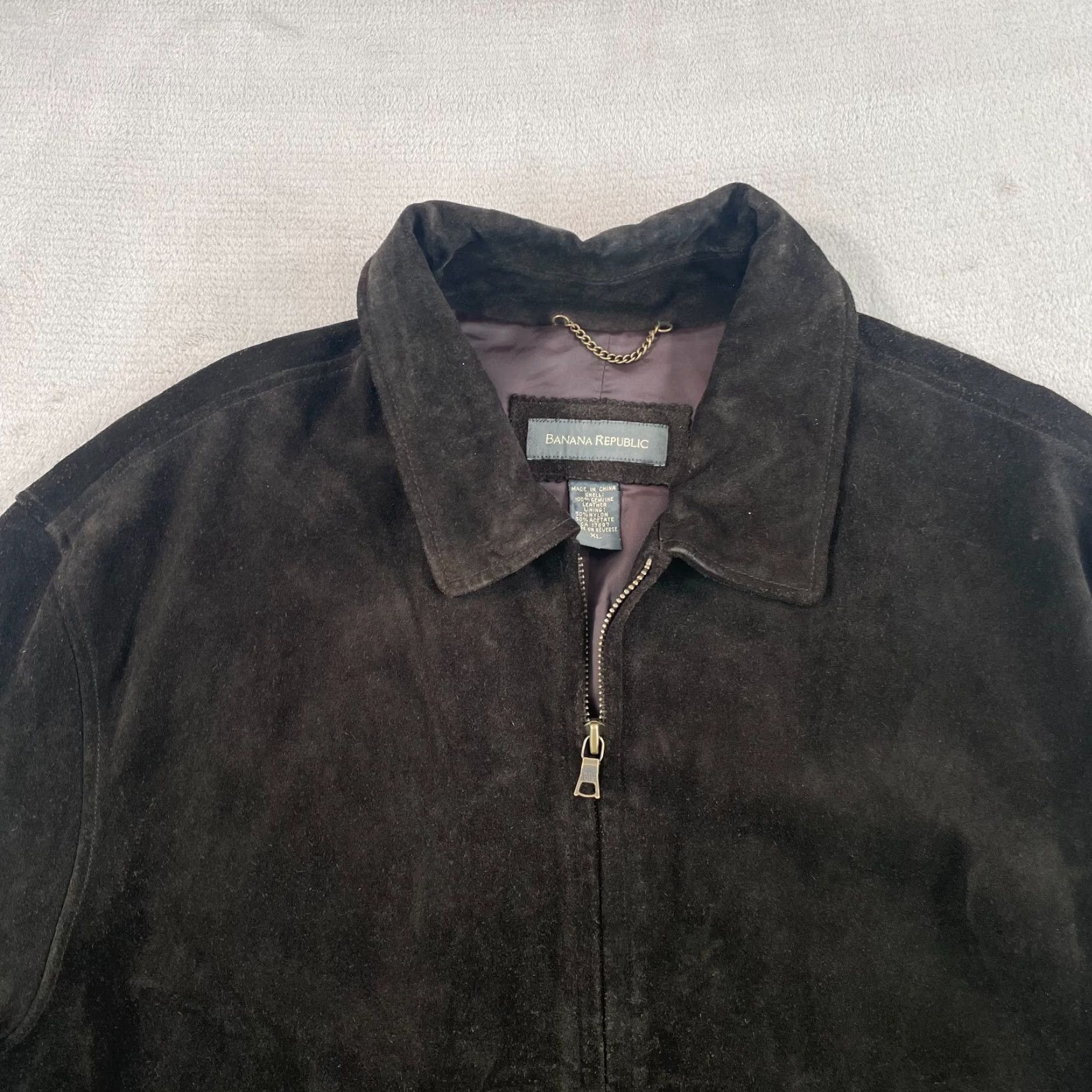 Banana Republic VINTAGE Banana Republic Bomber Jacket Men XL Chocolate Brown Suede Leather Lined Size US XL / EU 56 / 4 - 3 Thumbnail