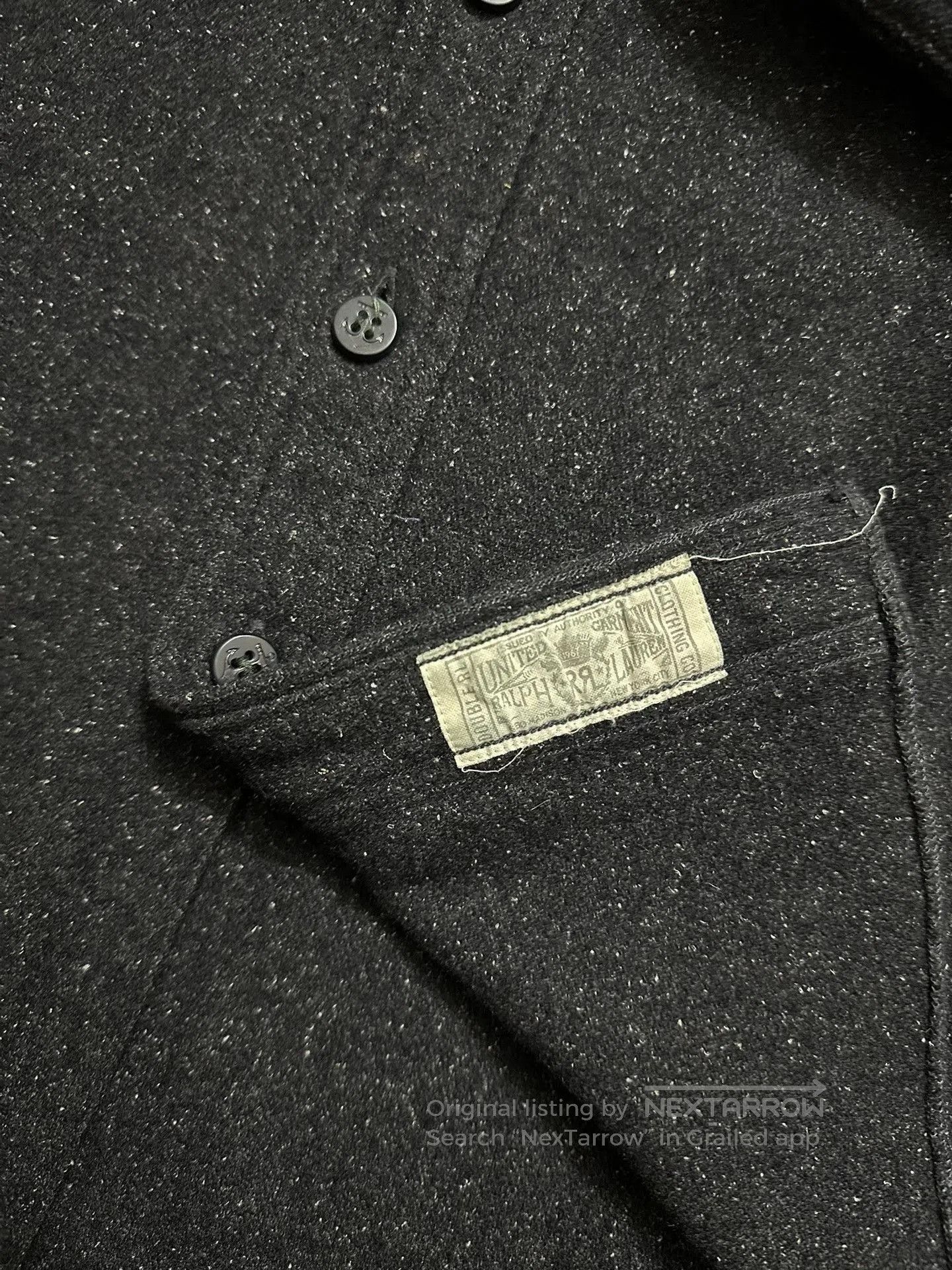RRL Ralph Lauren RRL Vintage Wool Blend Navy Anchor Shirt. Size US L / EU 52-54 / 3 - 6 Thumbnail