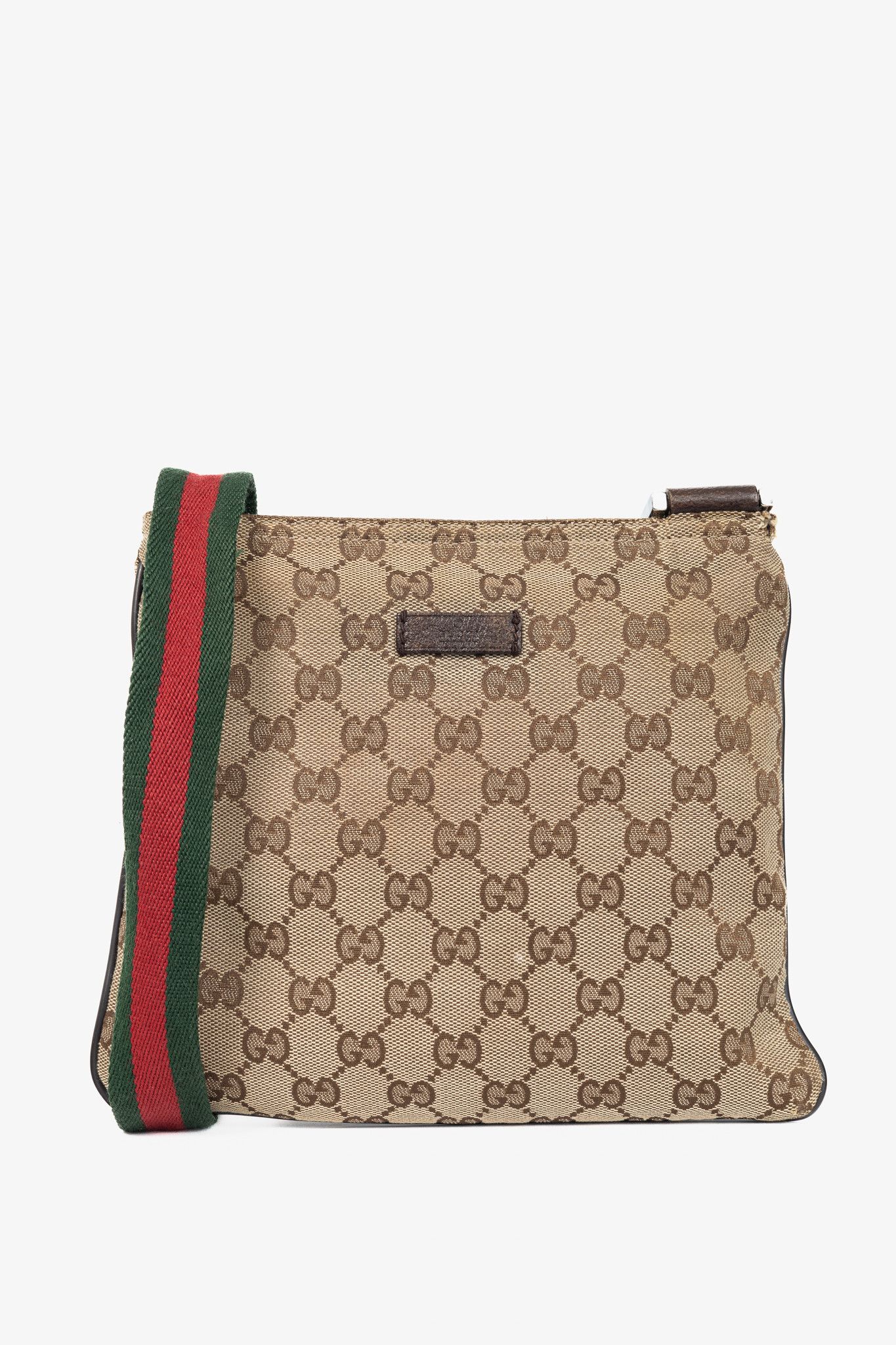 Gucci Gucci Beige GG Canvas Web-Strap Shoulder Bag Size ONE SIZE - 1 Thumbnail