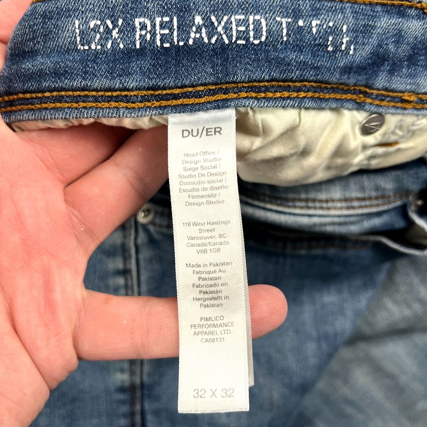DUER DU/ER L2X Jeans Slim Tapered Stretch Denim 32x32 Men Blue DUER Size US 32 / EU 48 - 3 Thumbnail