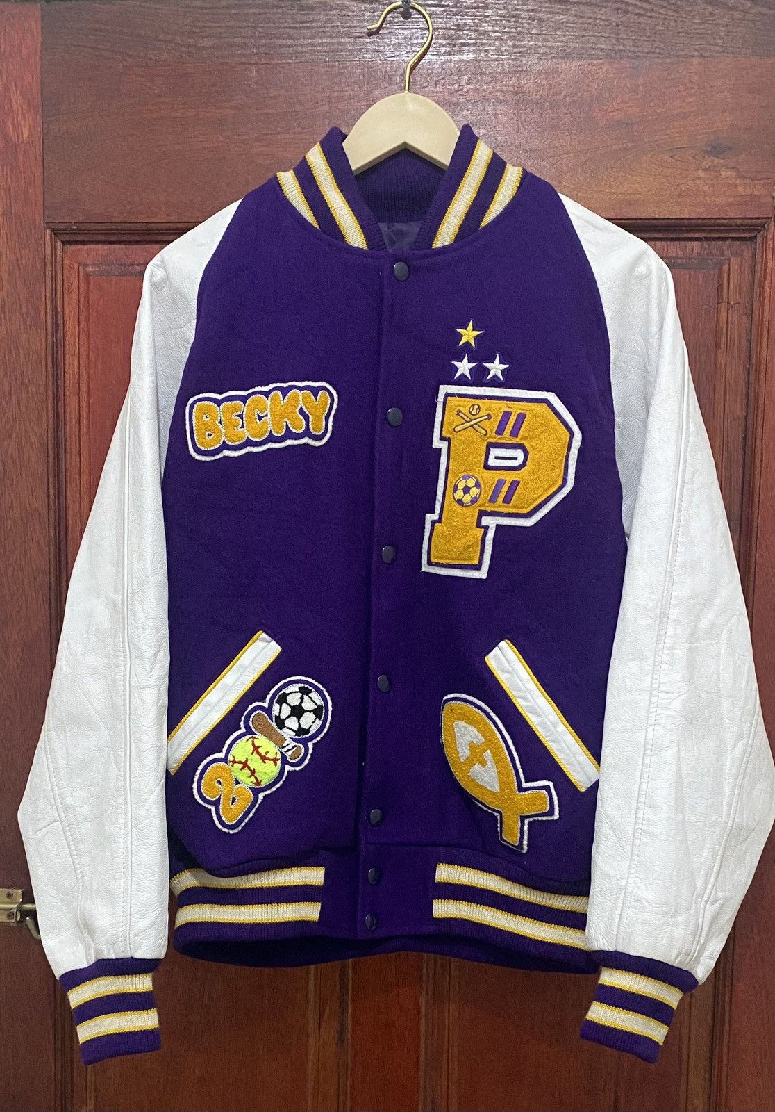 Hysteric Glamour 🇺🇸 Vintage Vikings Varsity Leather Wool Jacket Size US M / EU 48-50 / 2 - 1 Thumbnail
