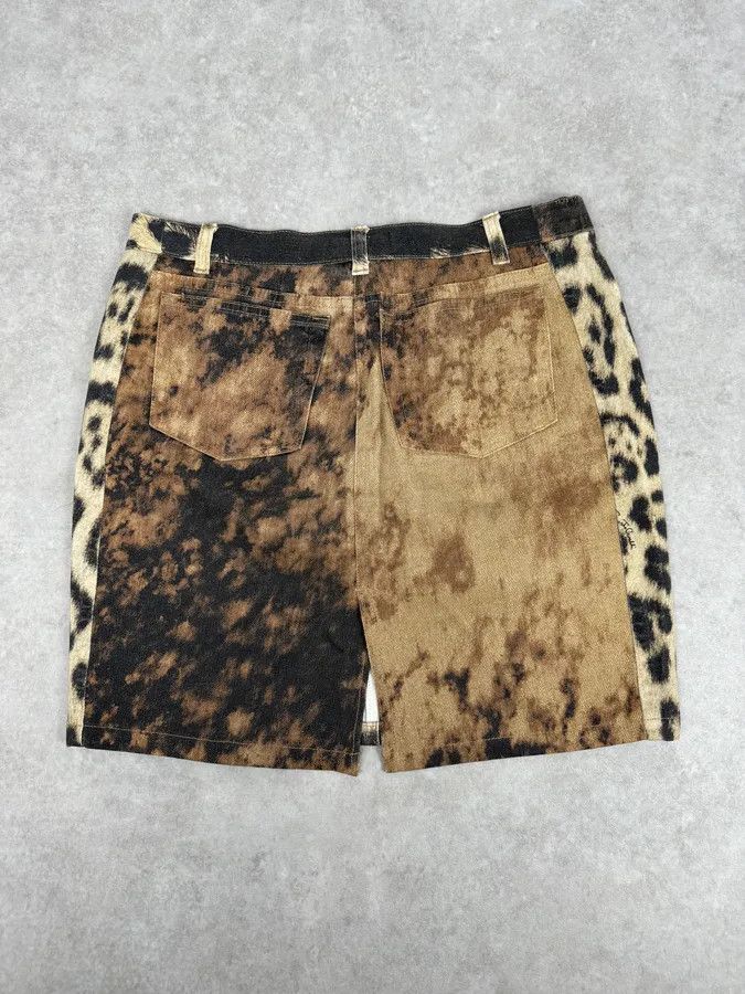 Roberto Cavalli AW2001 Roberto Cavalli Beige Denim Leopard Print Skirt Size 29" - 6 Thumbnail