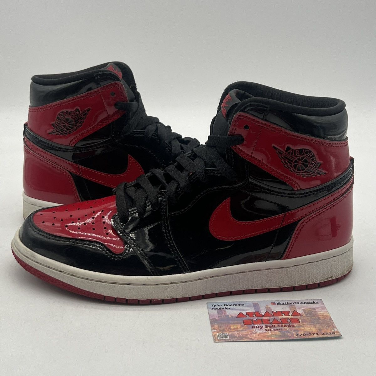 Nike Air Jordan 1 high patent bred Size US 8.5 / EU 41-42 - 1 Thumbnail