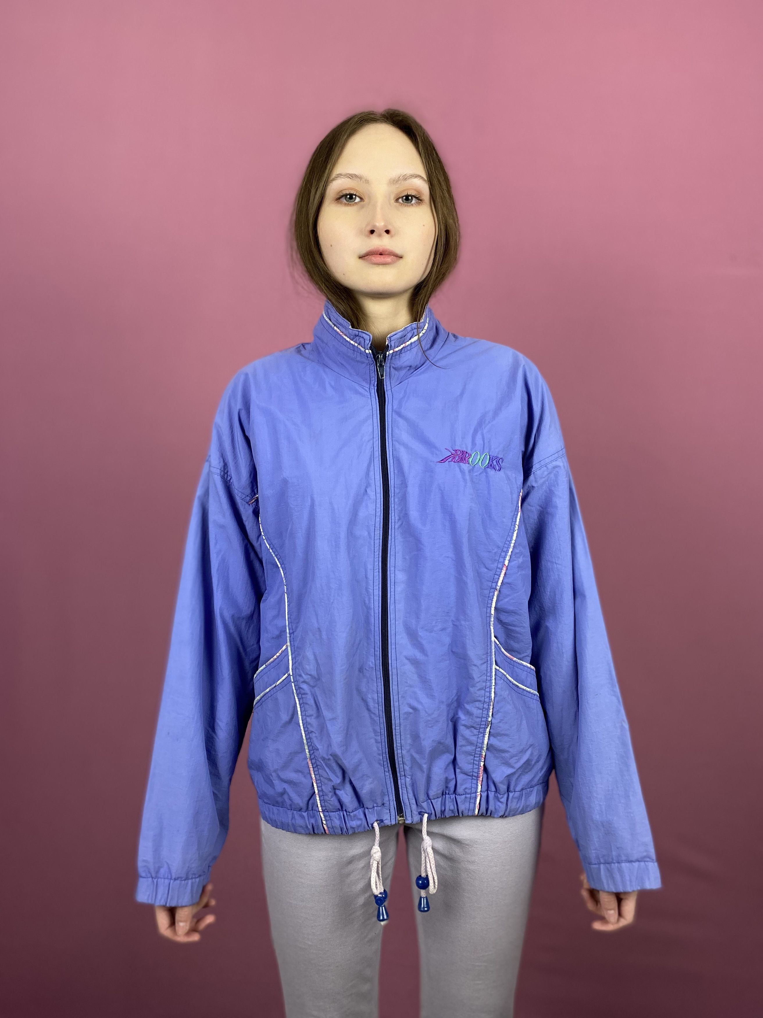 Vintage 90s Brooks Vintage Women's Windbreaker Jacket - S Blue Nylon Size S / US 4 / IT 40 - 1 Thumbnail