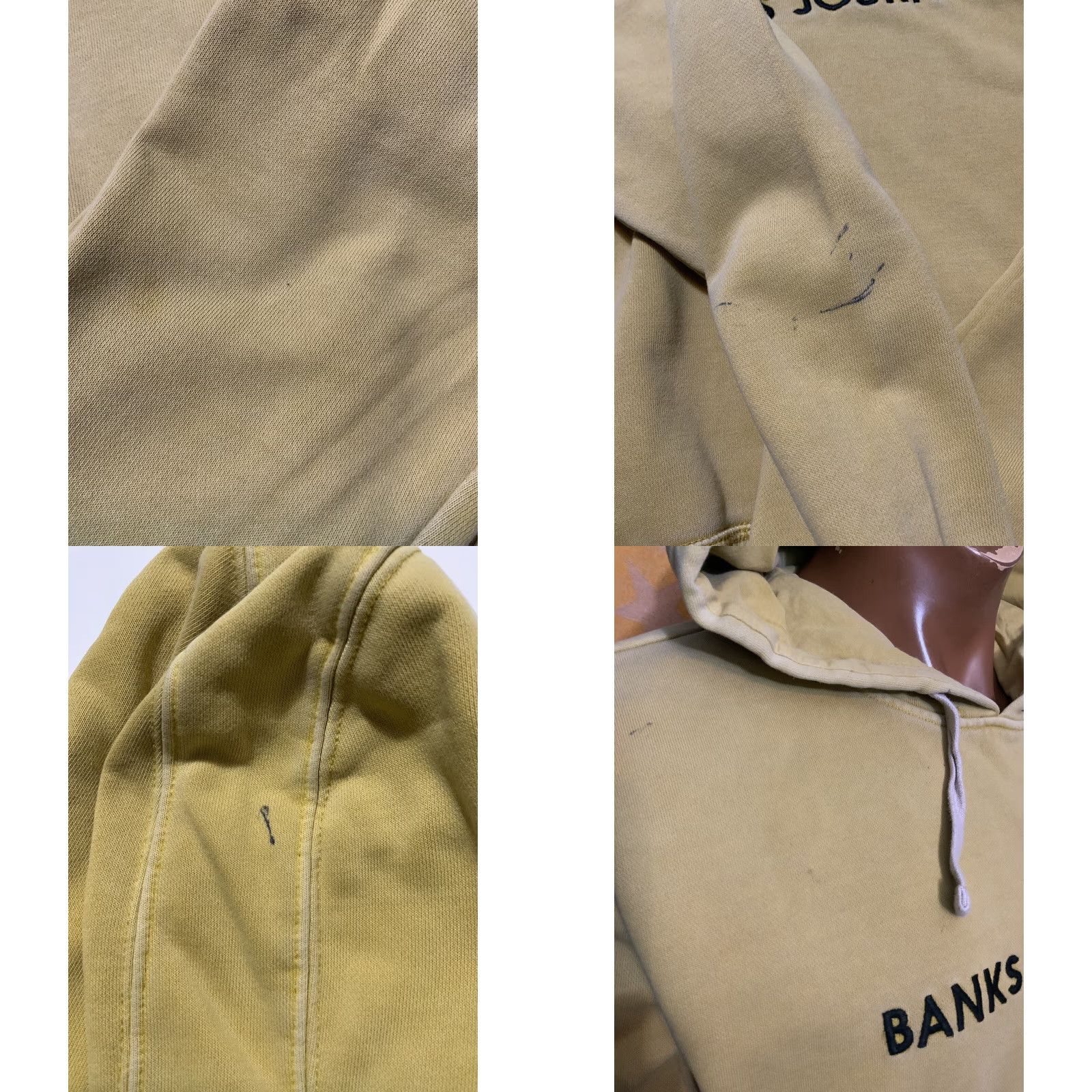 Banks Journal Banks Journal The Label Organic Cotton Terry Embroidered Pullover Hoodie M Mens Yellow Hoodie Size US M / EU 48-50 / 2 - 9 Thumbnail