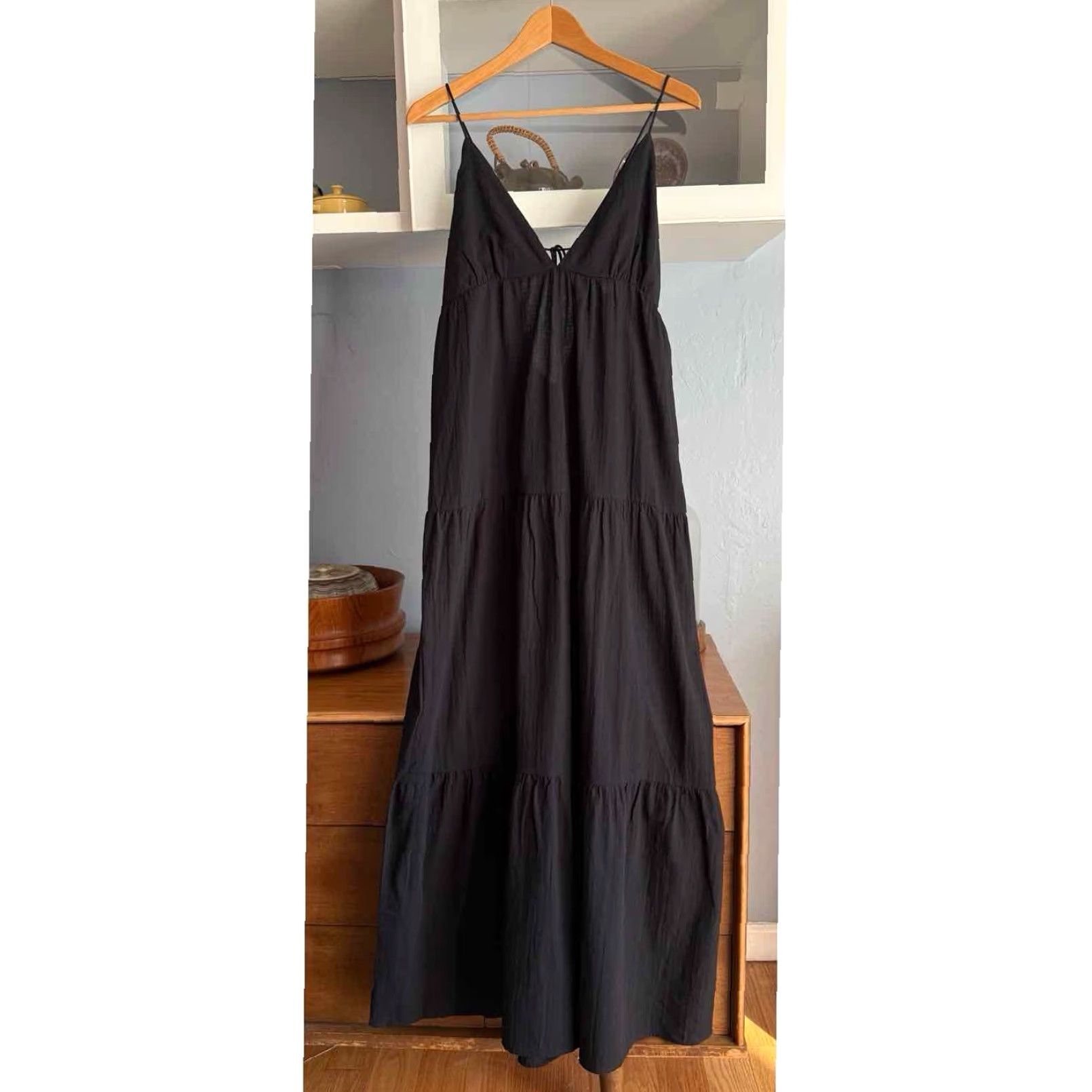 PRINCESS POLLY VINTAGE Princess Polly Chelsea Maxi Dress Black Tiered Dress 12 Womens Summer Party Bohemian Velvet? Size XL / US 12-14 / IT 48-50 - 2 Thumbnail
