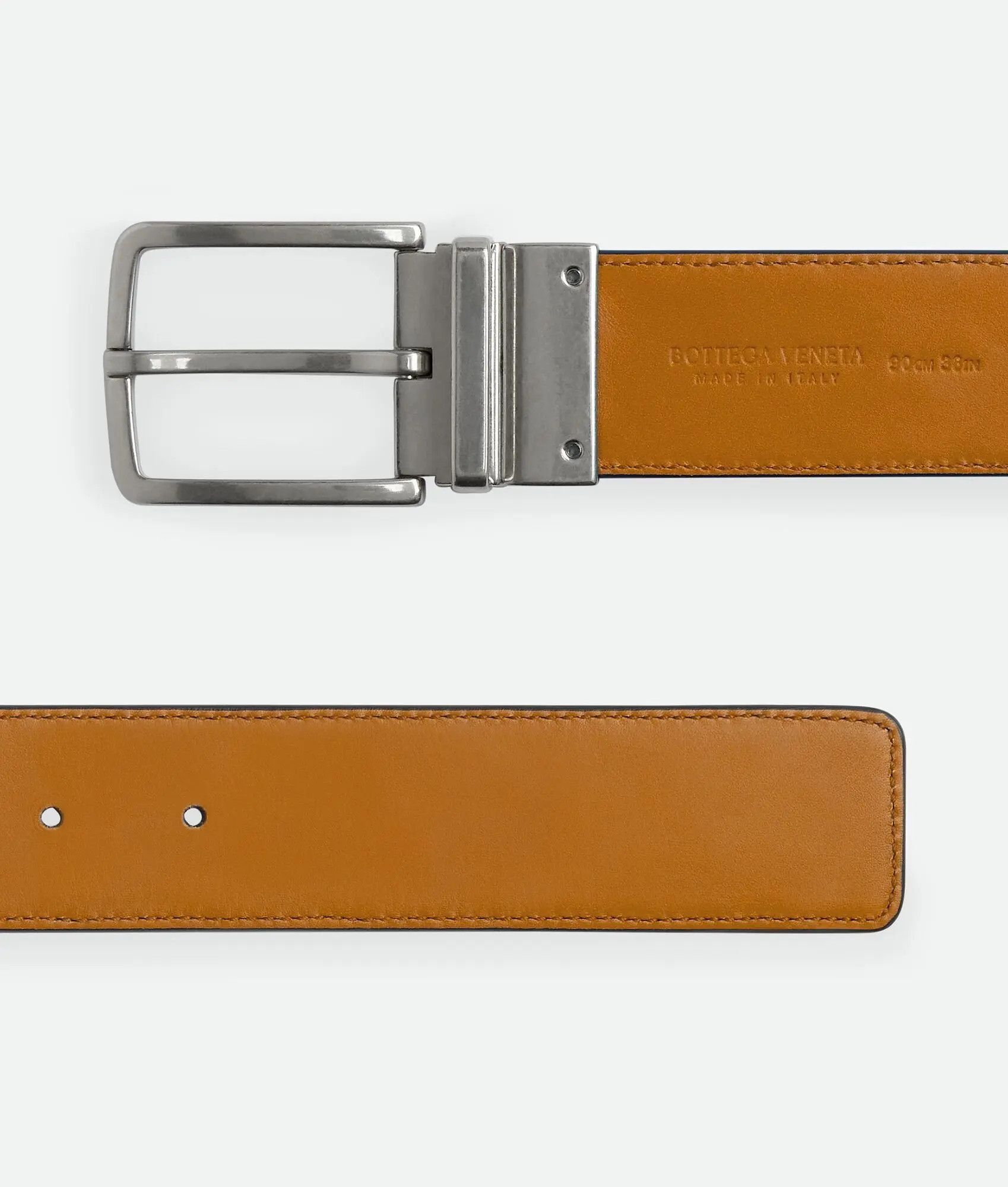 Bottega Veneta o1orln1125 Size: 80 / Intrecciato Reversible Belt in Blue Size 32 - 3 Thumbnail