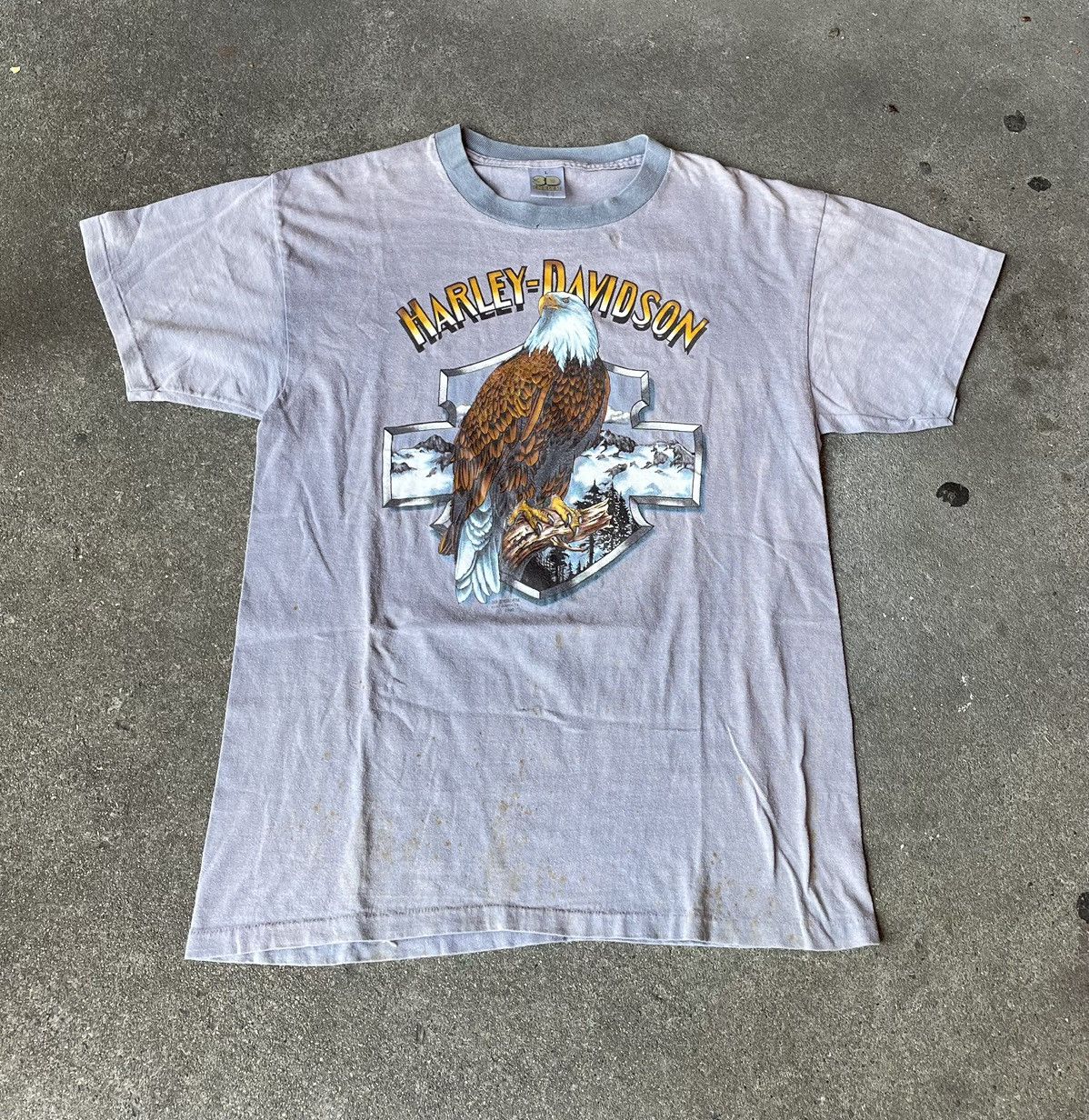 Vintage Vintage Harley Davidson 3D Emblem T-Shirt Eagle 1990 Size US L / EU 52-54 / 3 - 1 Thumbnail