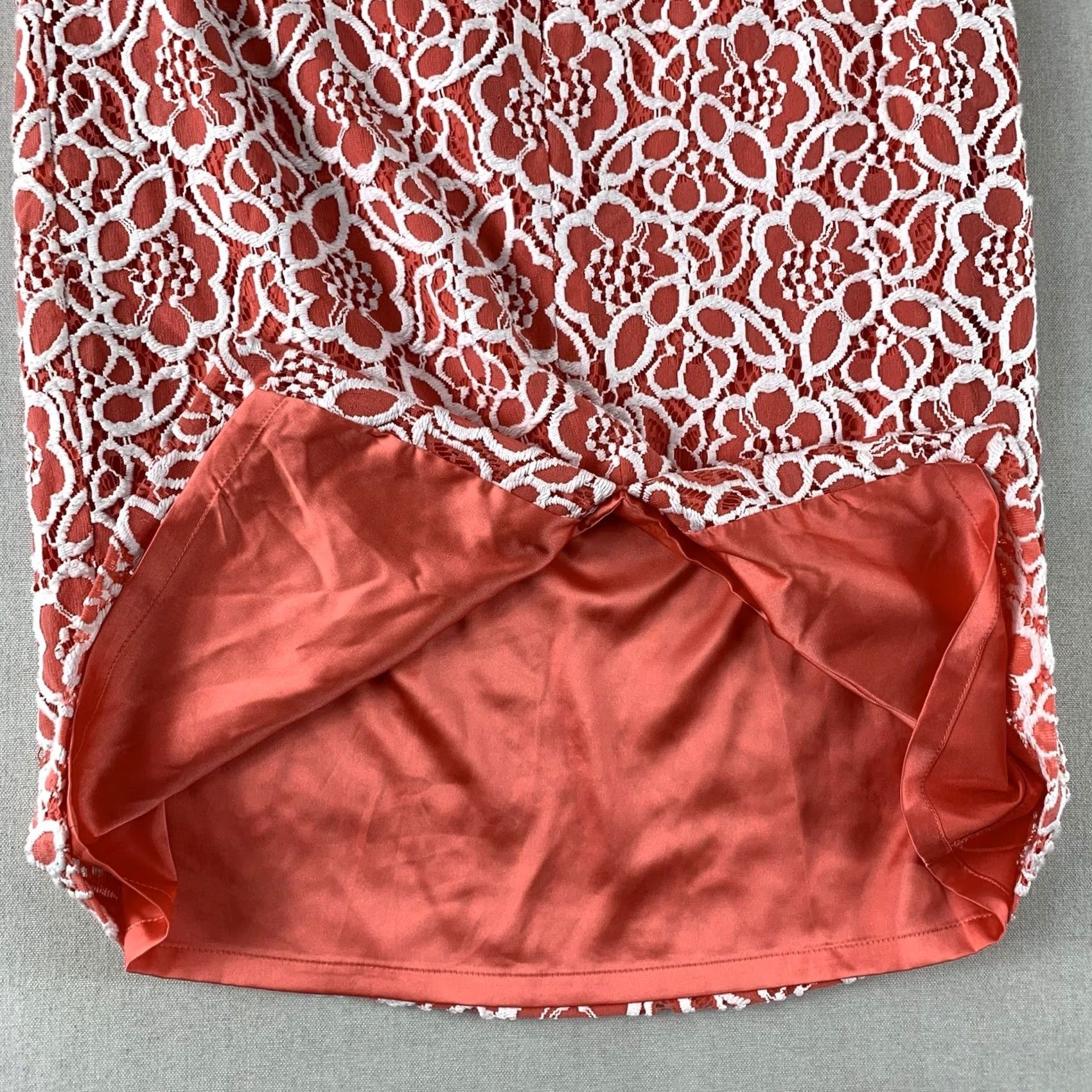 Pinko EVA MENDES Skirt Womens Size 10 Pink Coral White Laced Floral Size 32" / US 10 / IT 46 - 7 Thumbnail