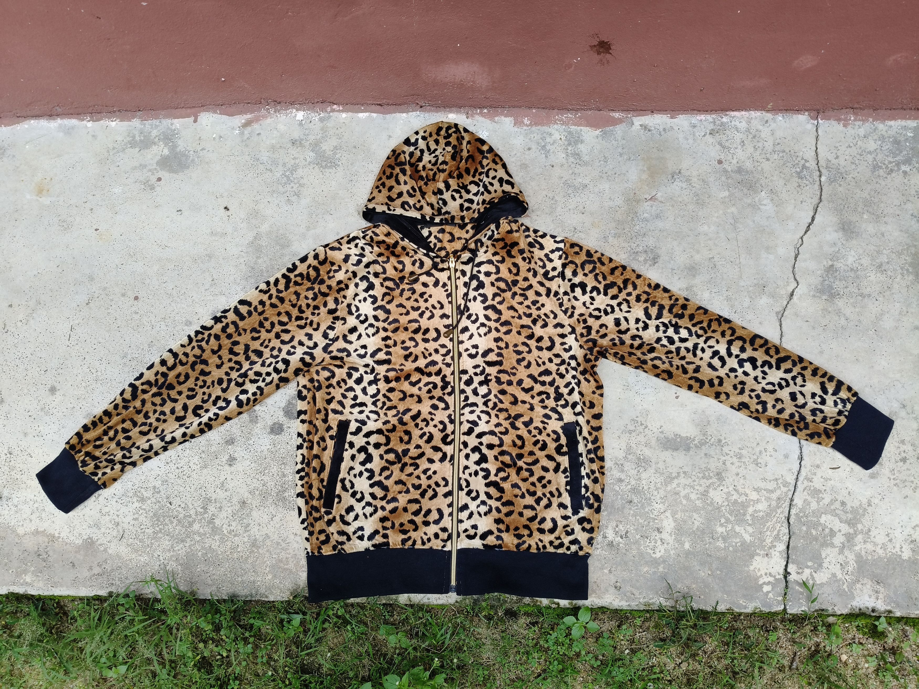 Japanese Brand Flash Blue Zipper Full Leopard Design Size L / US 10 / IT 46 - 3 Thumbnail